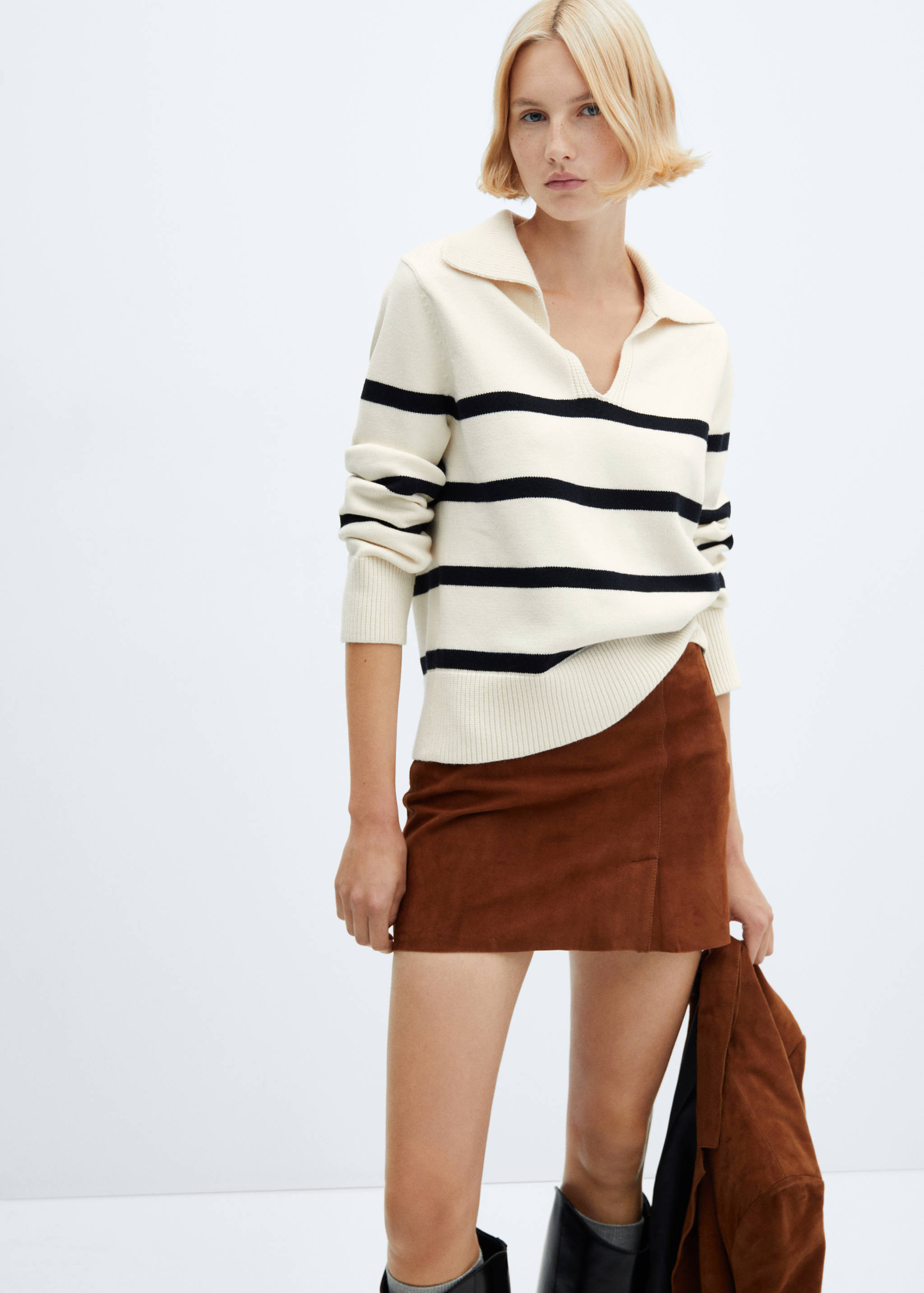 Jersey rayas cuello polo - Plano medio
