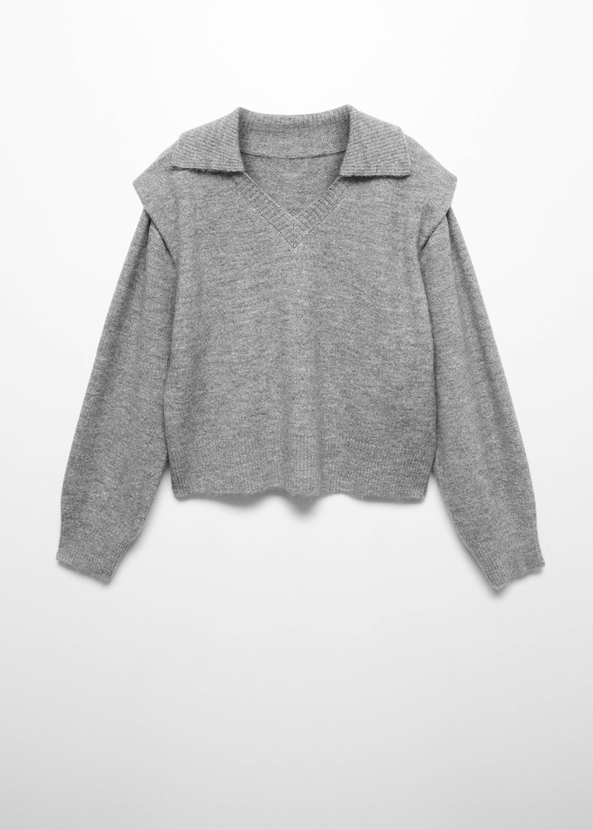 Polo-neck sweater with shoulder pads - Article without model