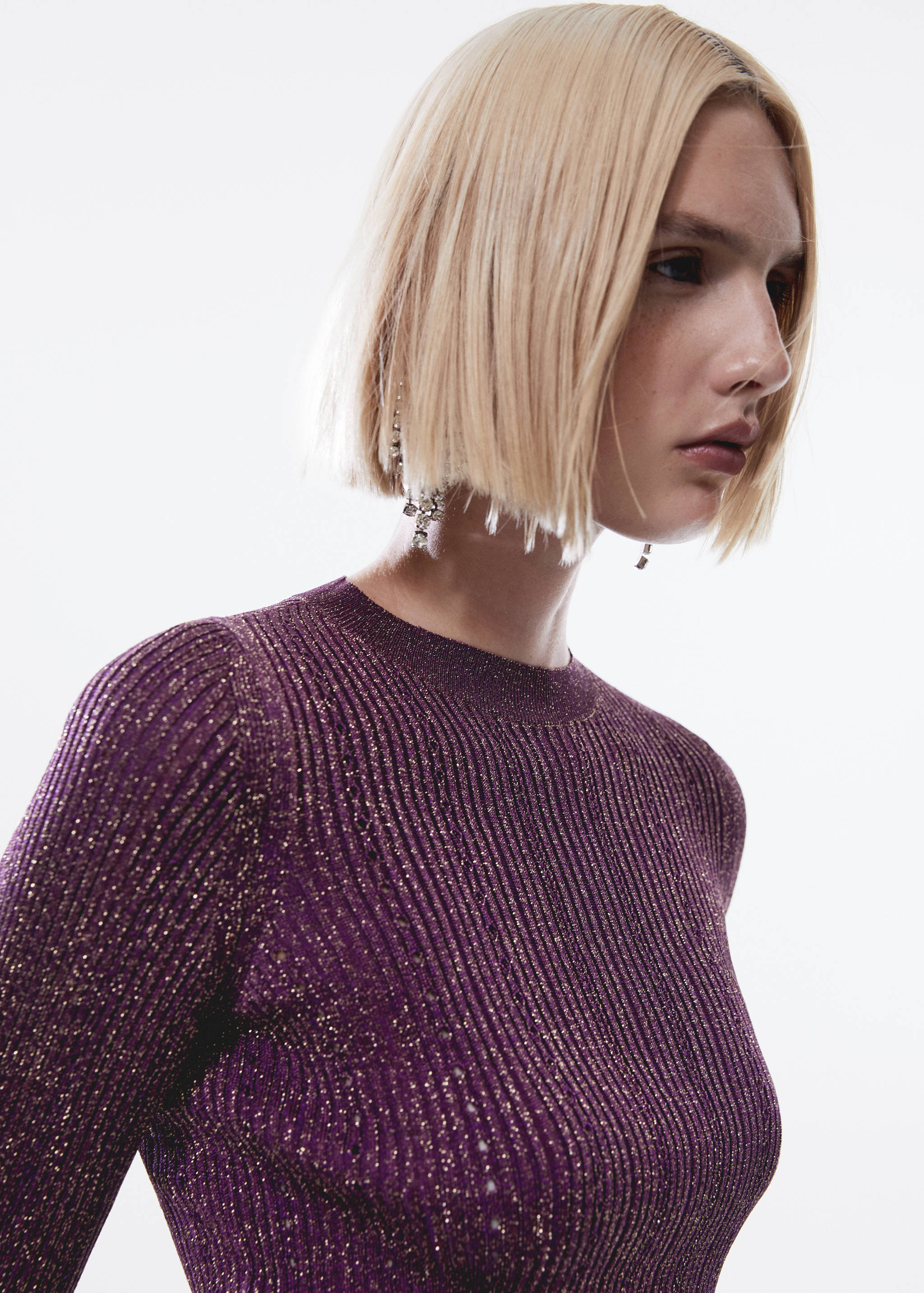 Crewneck lurex sweater - Details of the article 1