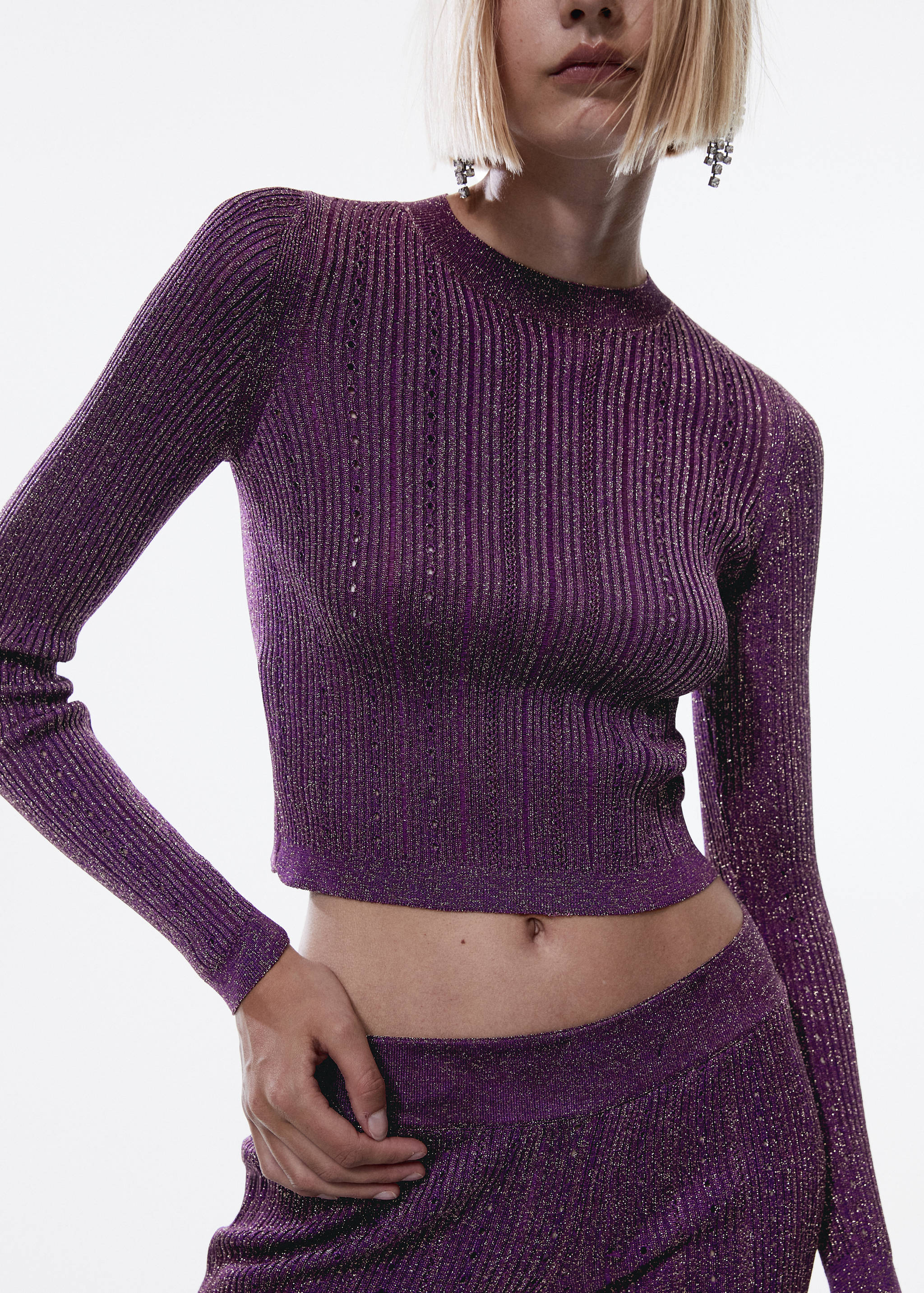 Crewneck lurex sweater - Details of the article 6