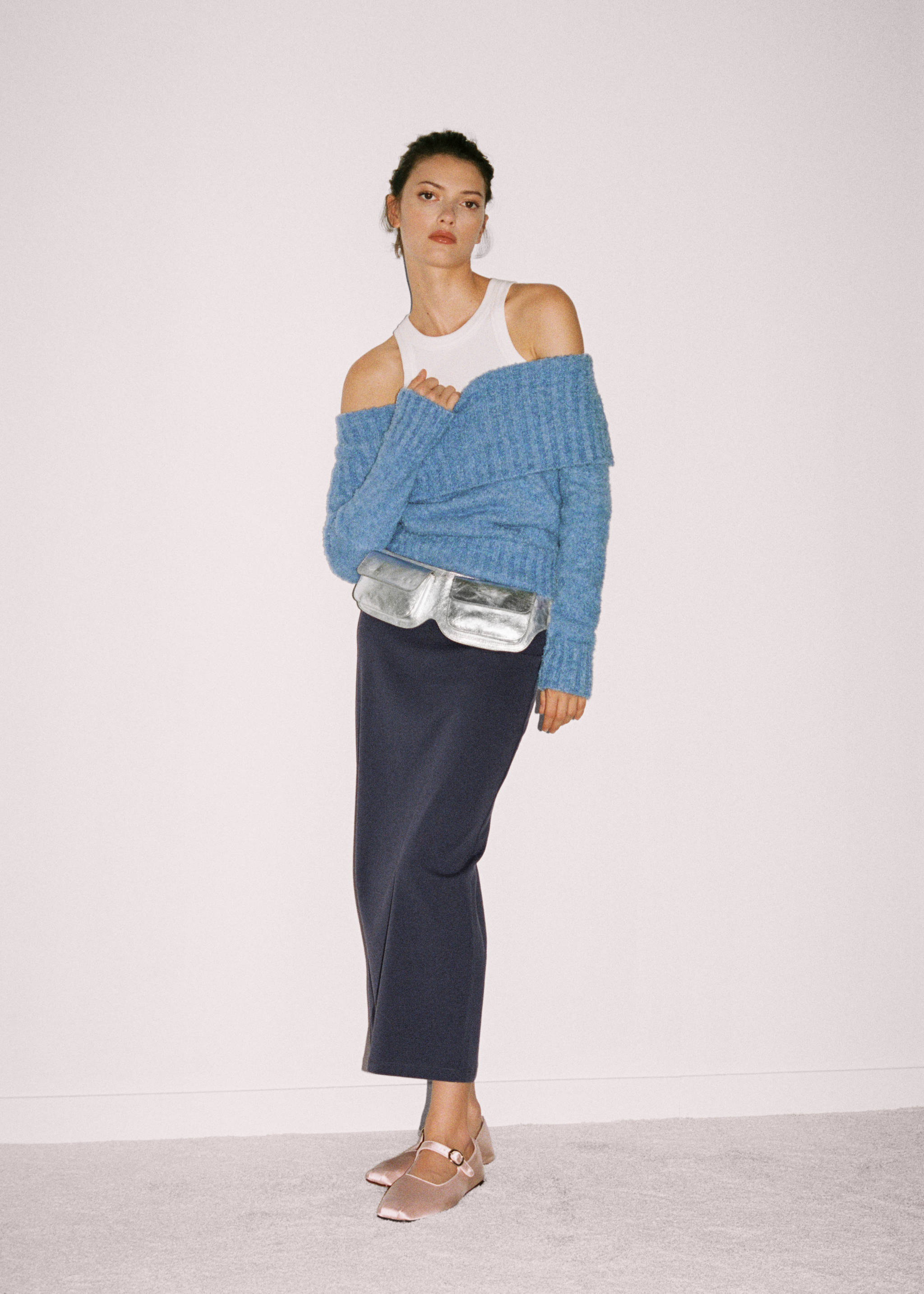 Double-pocket leather money belt - General plane