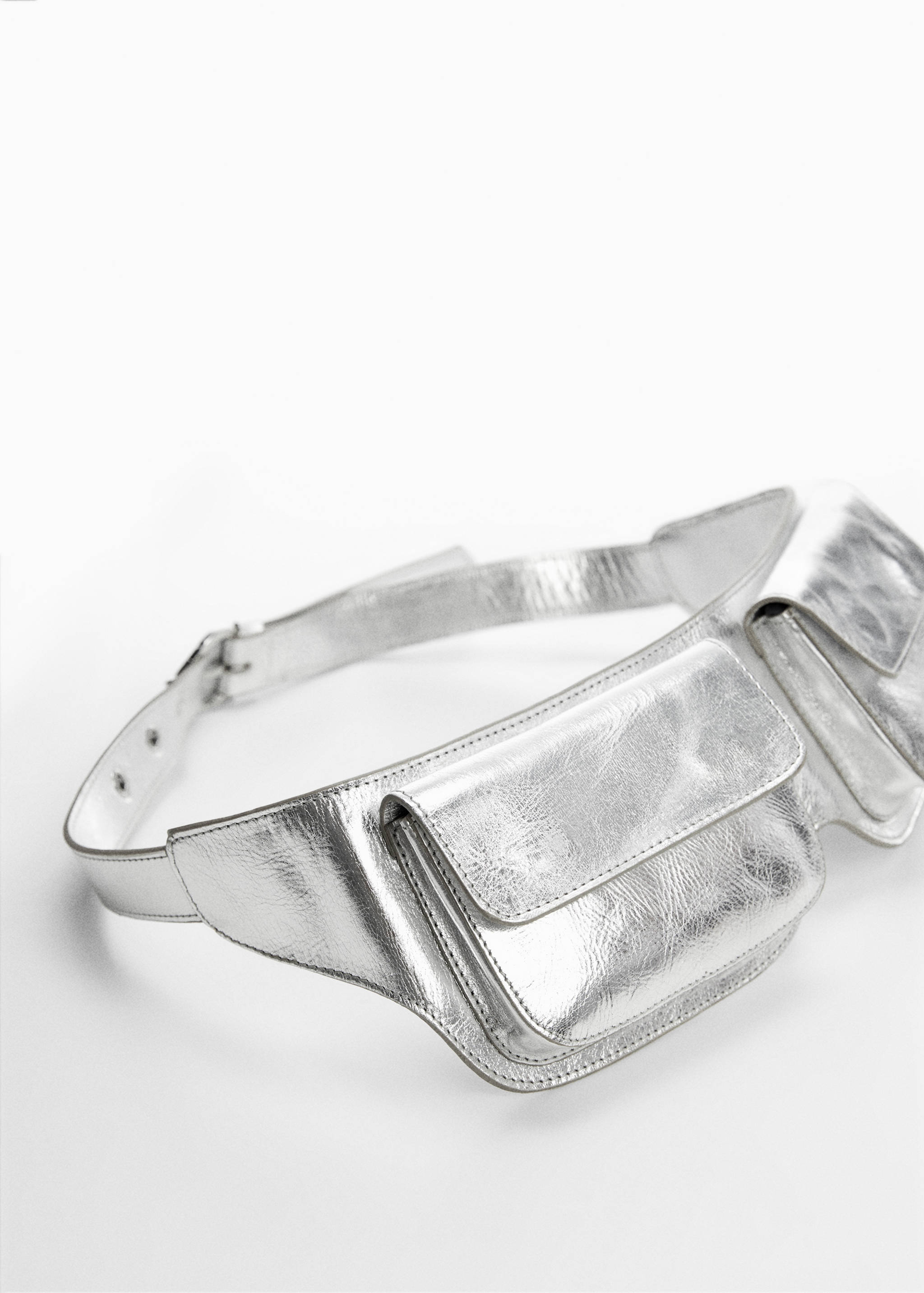 Double-pocket leather money belt - Medium plane