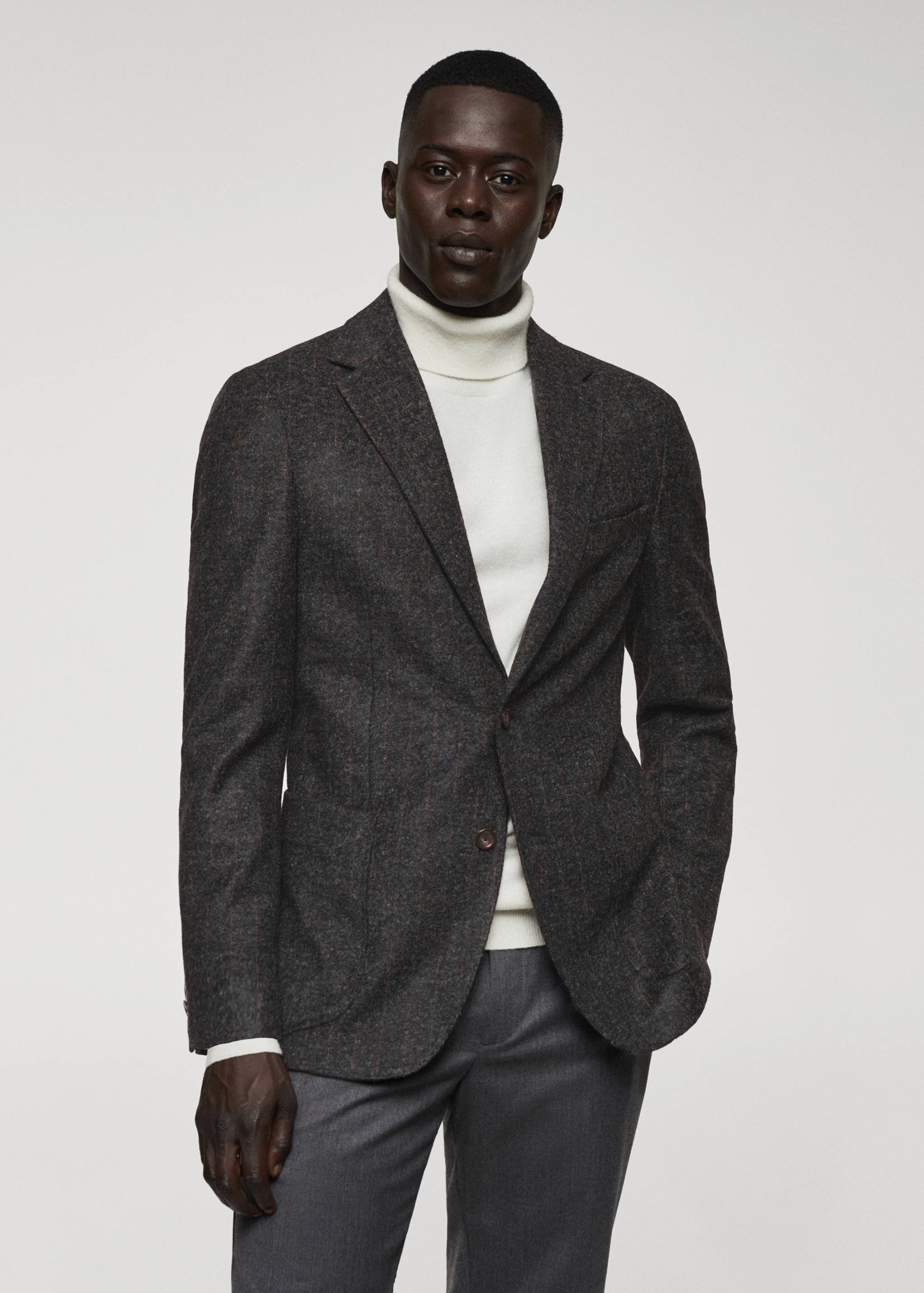 Blazer laine vierge fines rayures - Plan moyen