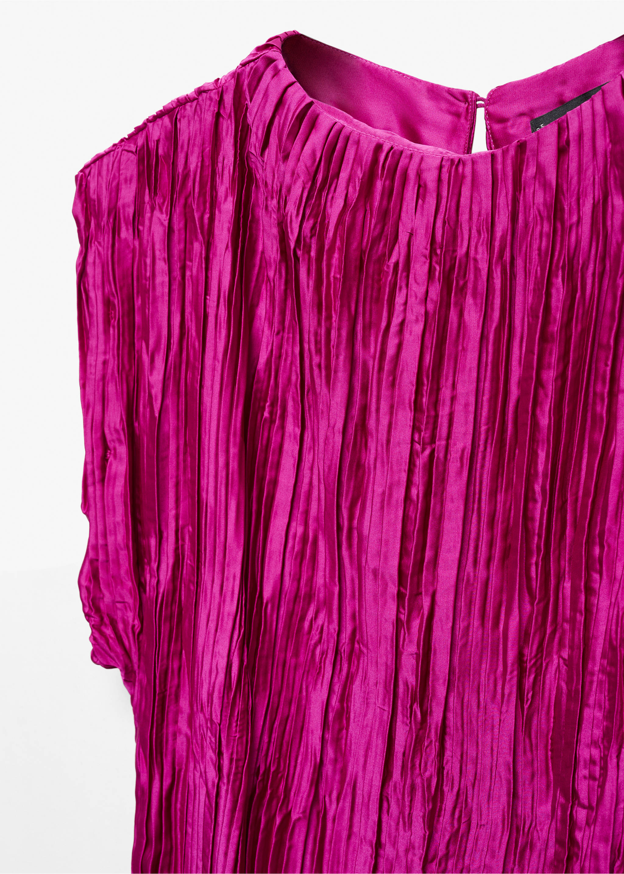 Blouse plissée satinée - Détail de l'article 8, Fuchsia. Ref: 57009101-00.