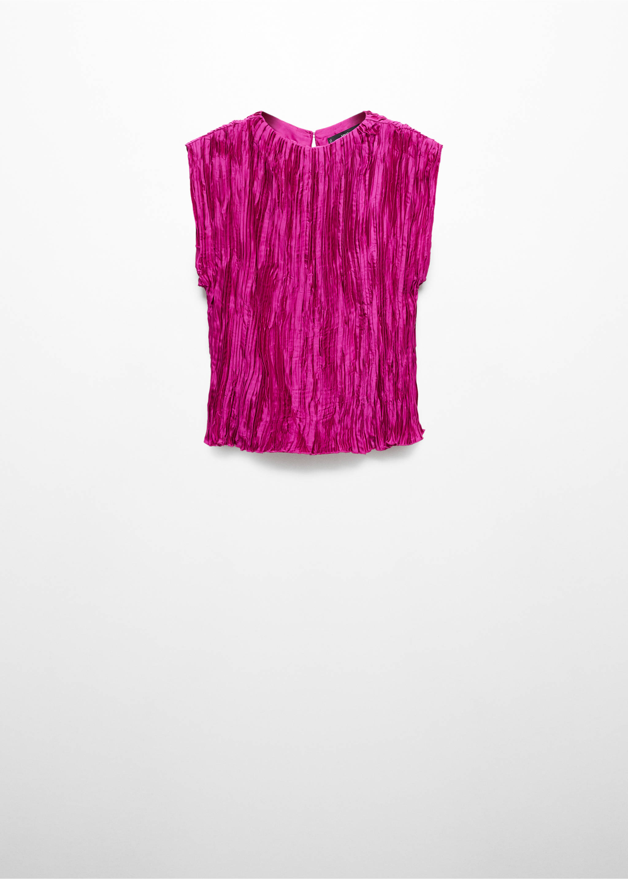 Blouse plissée satinée - Article sans modèle, Fuchsia. Ref: 57009101-00.