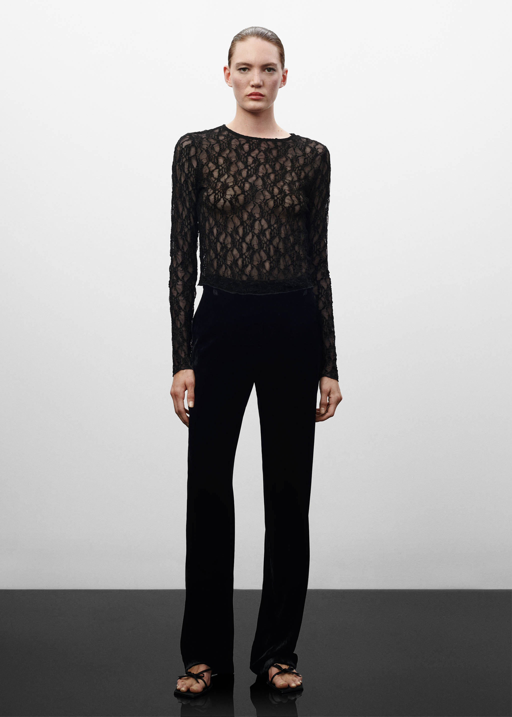 Long sleeve lace T-shirt - General plane