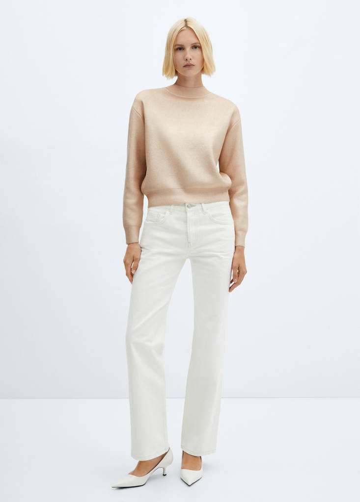 Foil round-neck sweater — Gold
