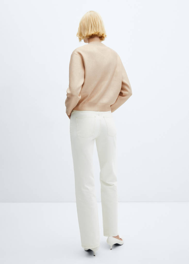 Foil round-neck sweater — Gold