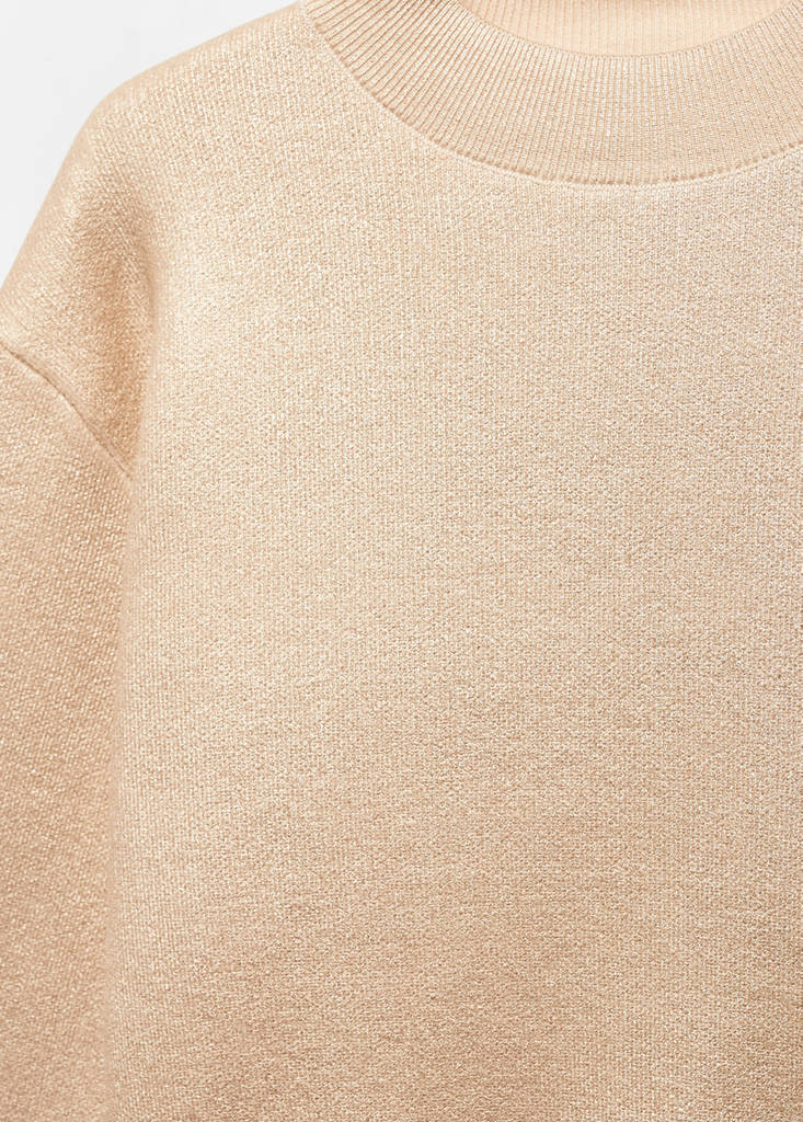 Foil round-neck sweater — Gold