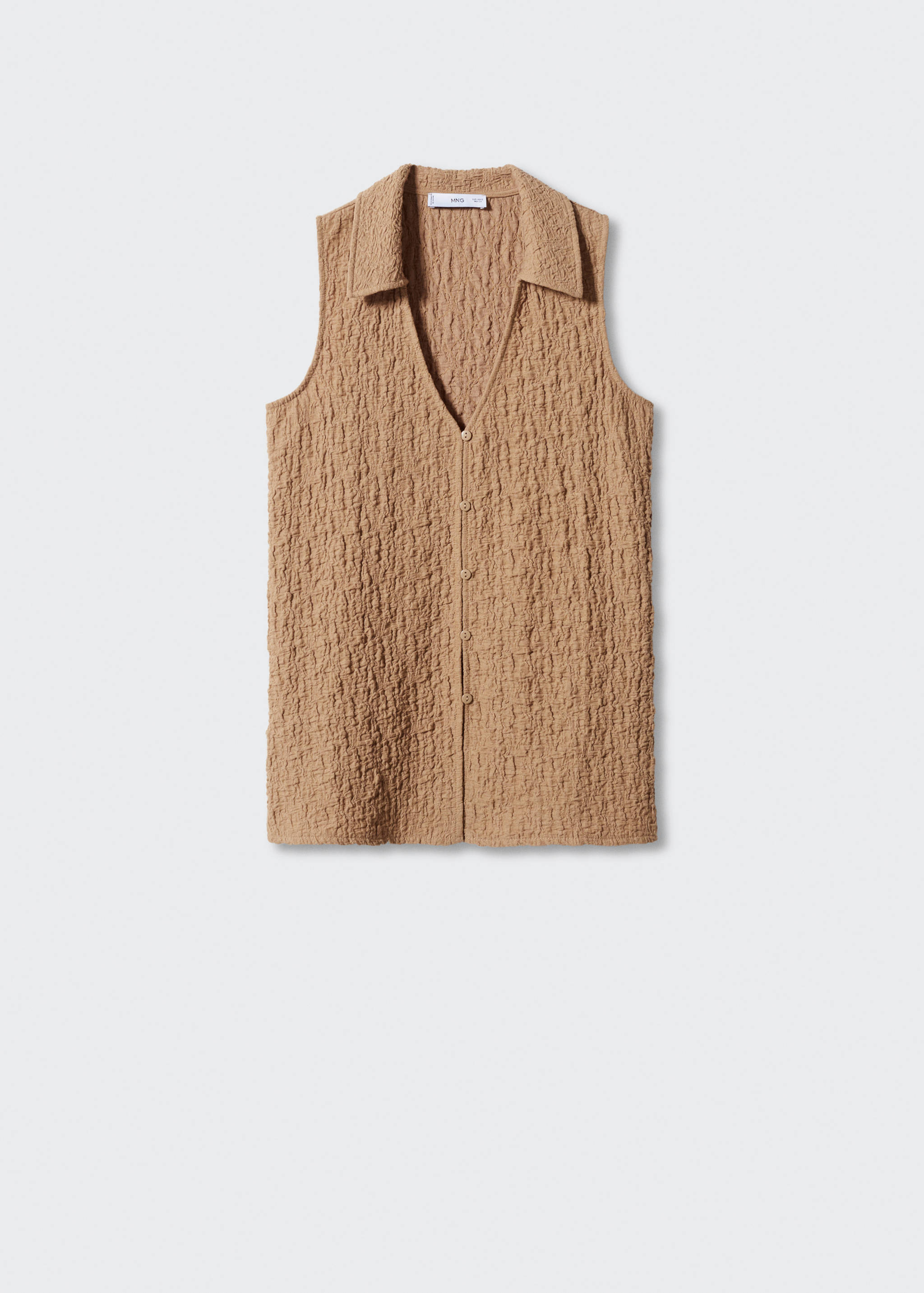 Textured polo neck gilet - Article without model