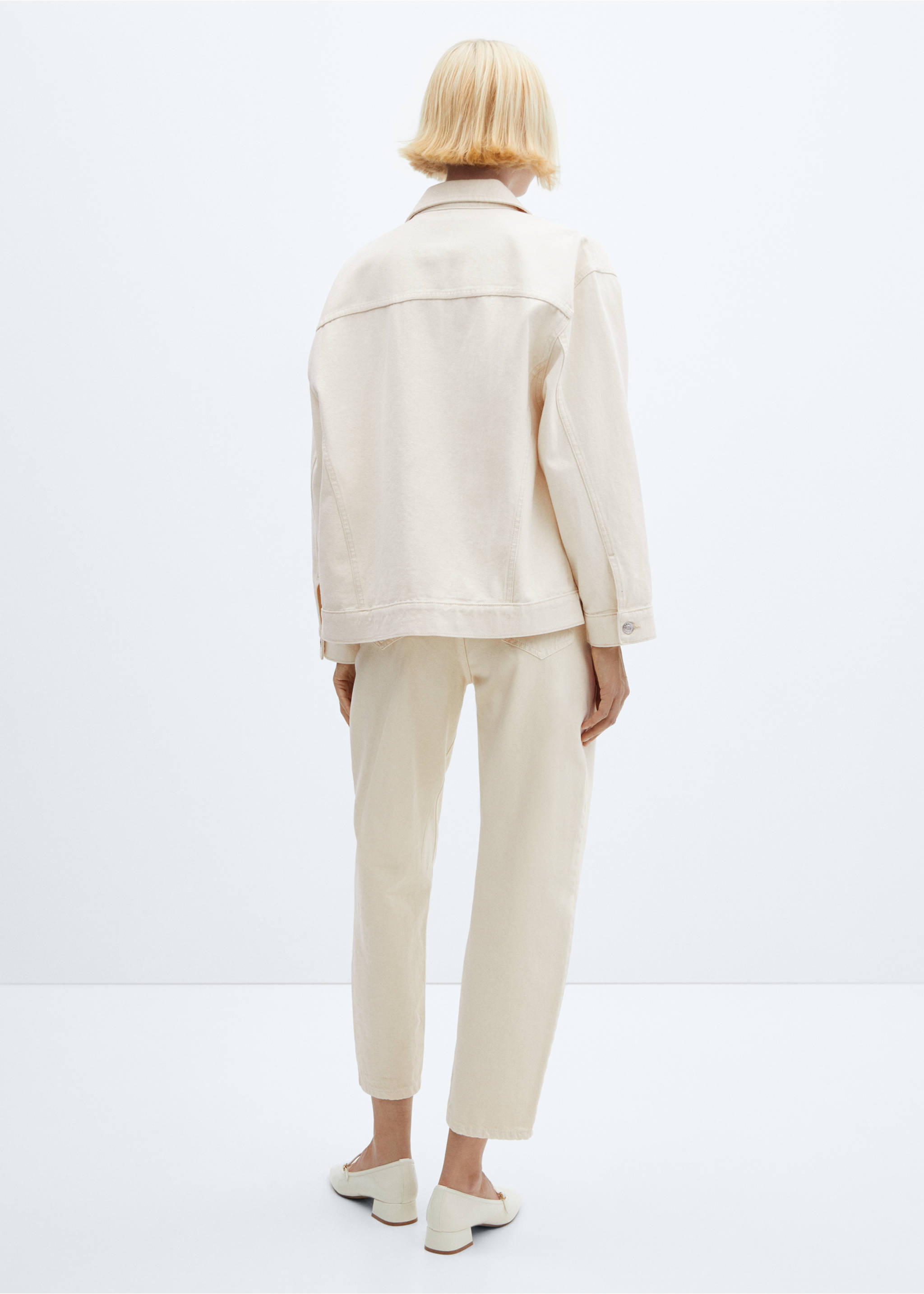 Oversize denim jacket - Reverse of the article, Ecru. Ref: 57010293-00.