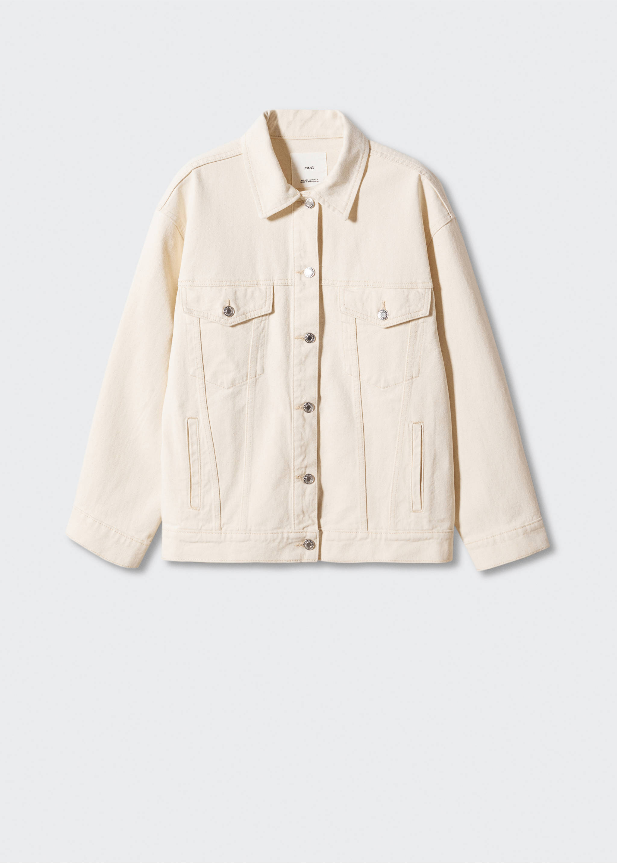 Oversize denim jacket - Article without model, Ecru. Ref: 57010293-00.