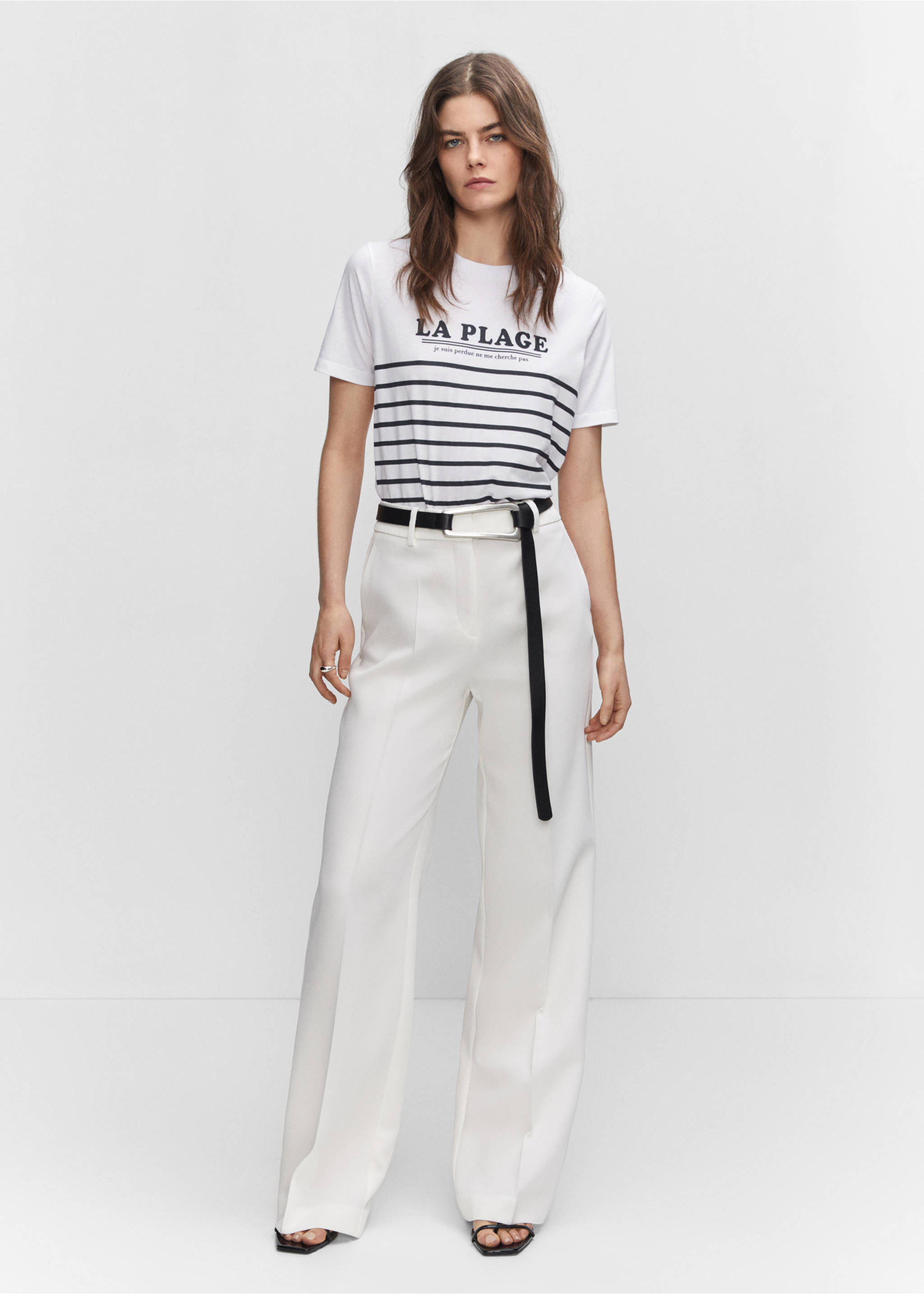 T-shirt en coton imprimé - Plan général, Blanc. Ref: 57010317-00.
