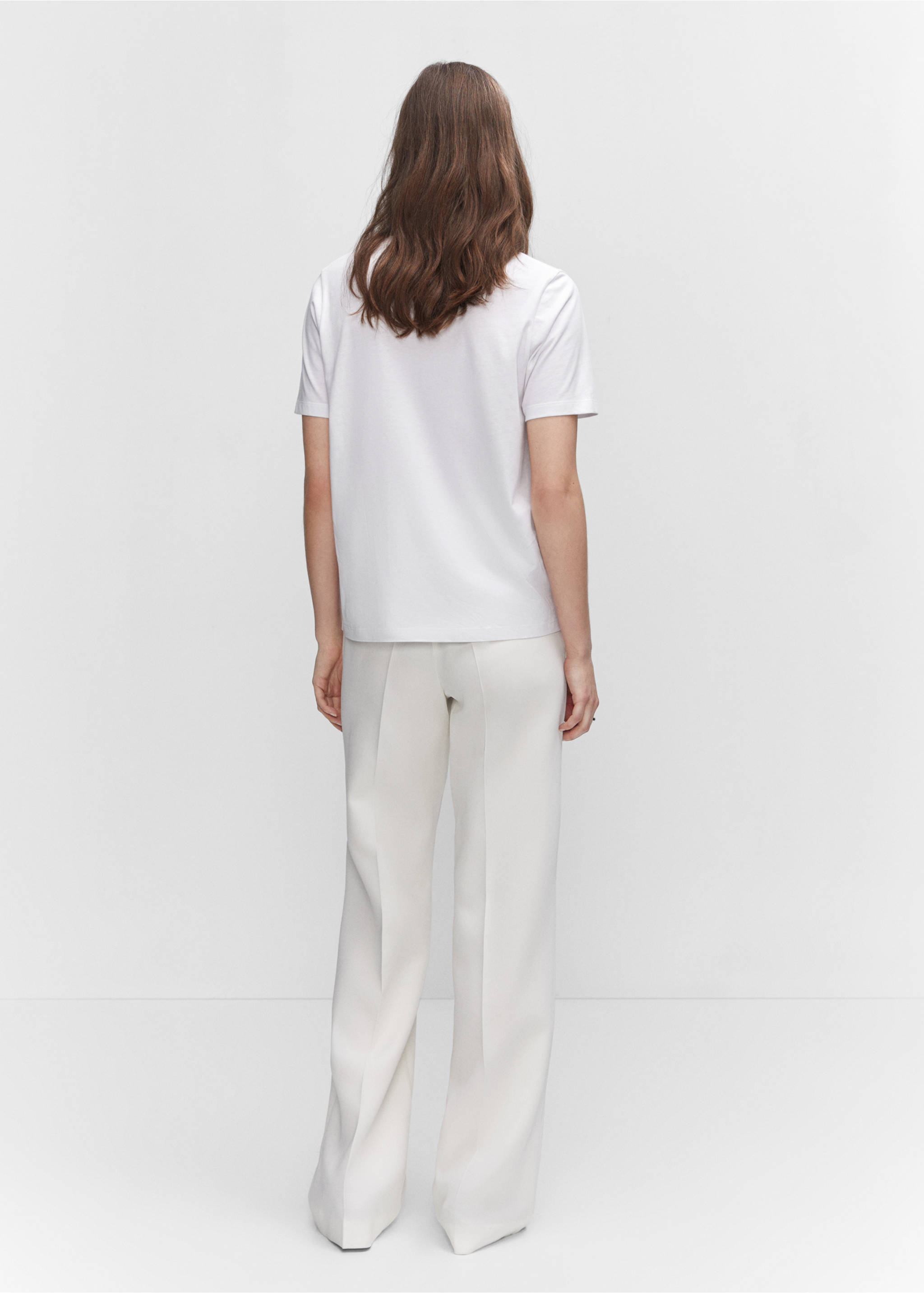 T-shirt en coton imprimé - Verso de l’article, Blanc. Ref: 57010317-00.