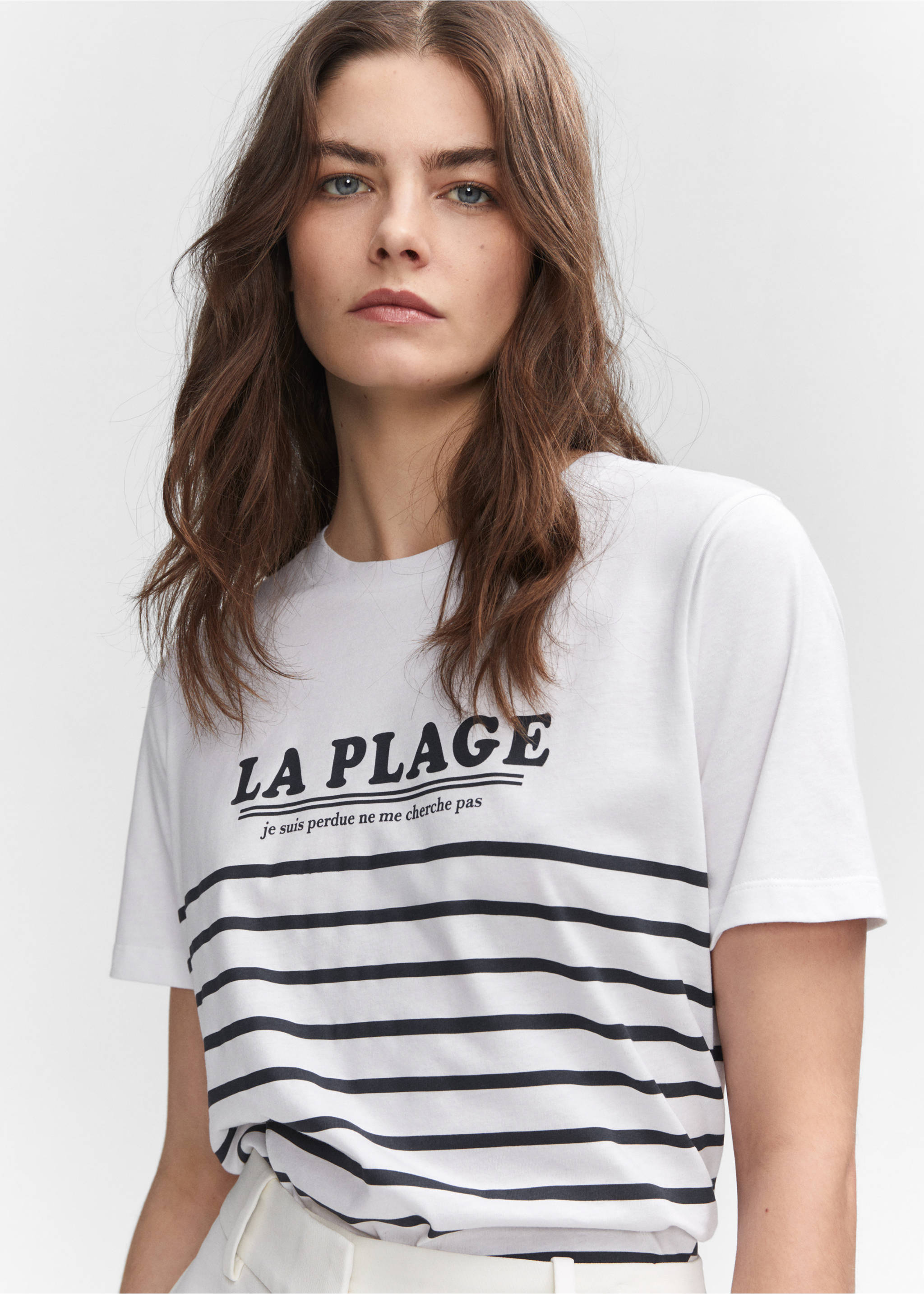 T-shirt en coton imprimé - Détail de l'article 1, Blanc. Ref: 57010317-00.