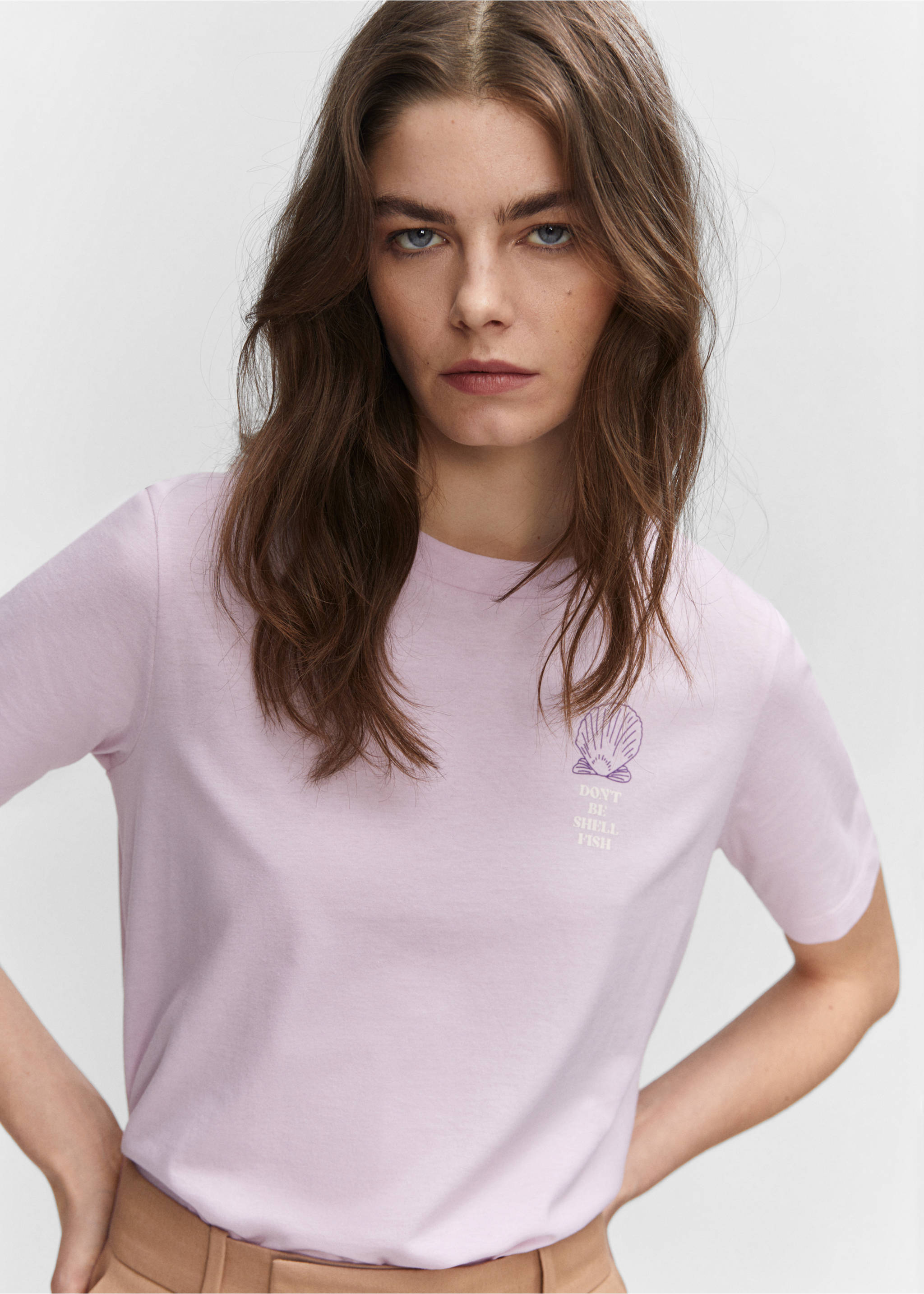 T-shirt en coton imprimé - Détail de l'article 1, Rose. Ref: 57010317-00.