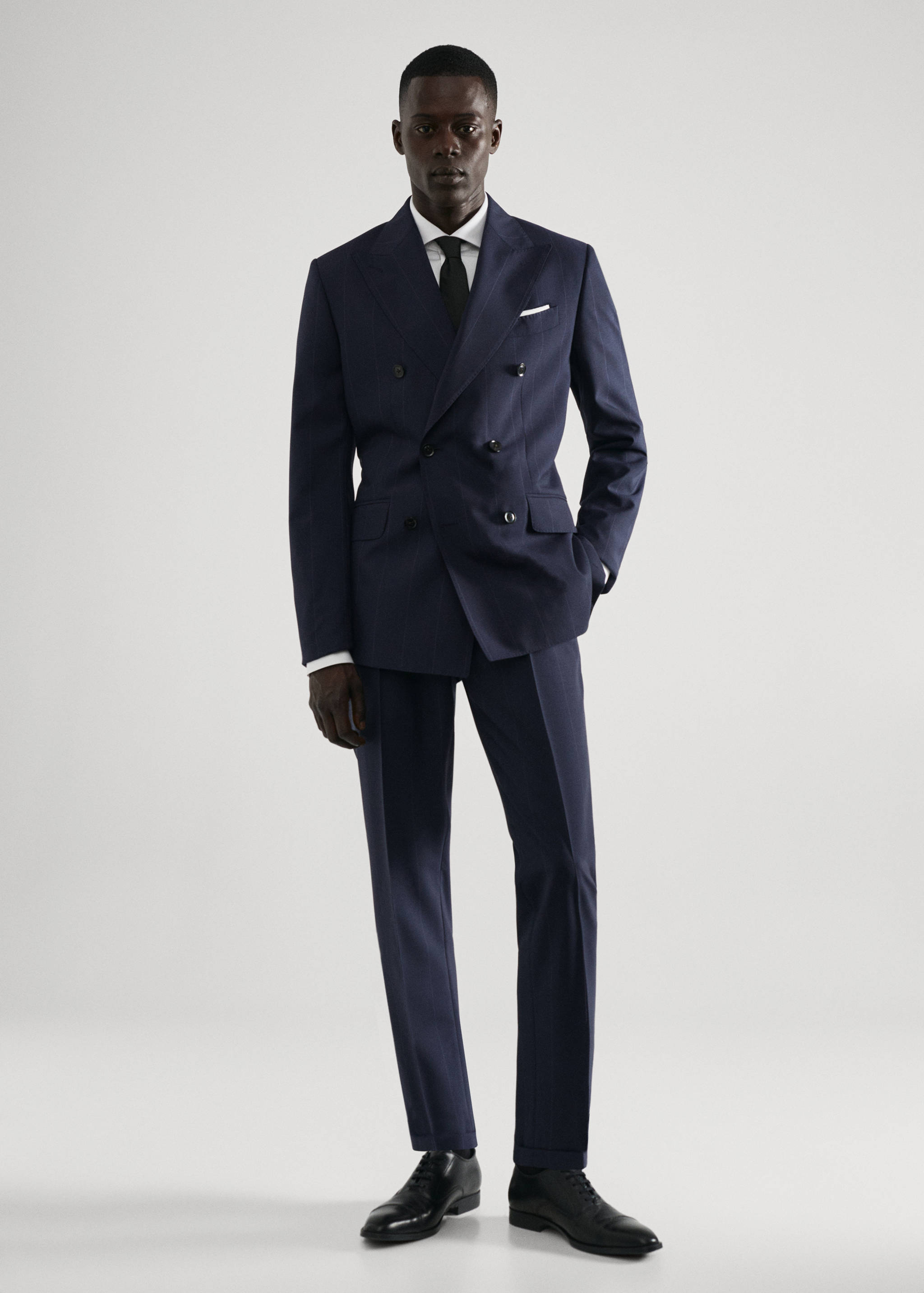 Veste costume croisée laine vierge - Plan général