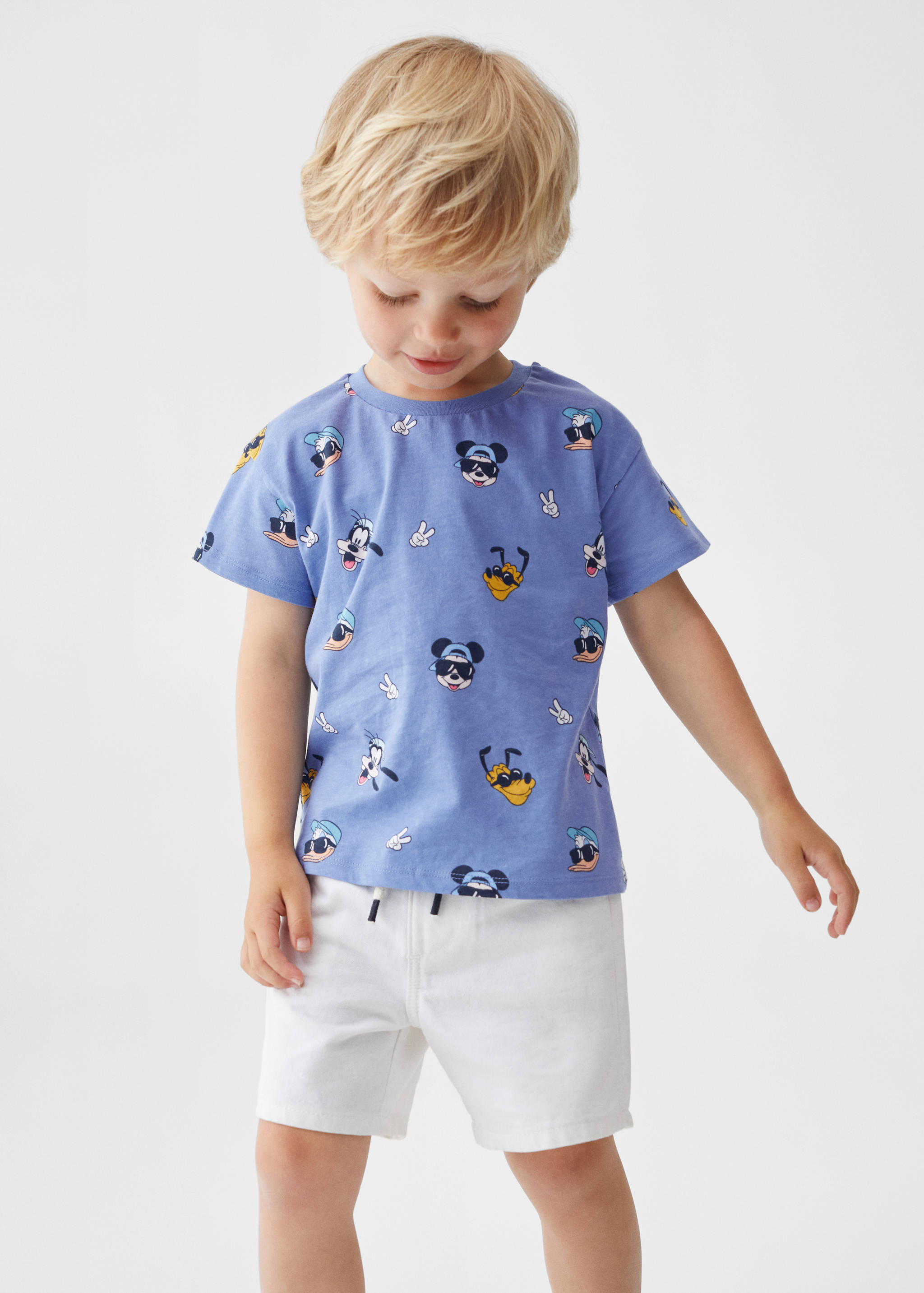 Printed cotton-blend T-shirt - Medium plane