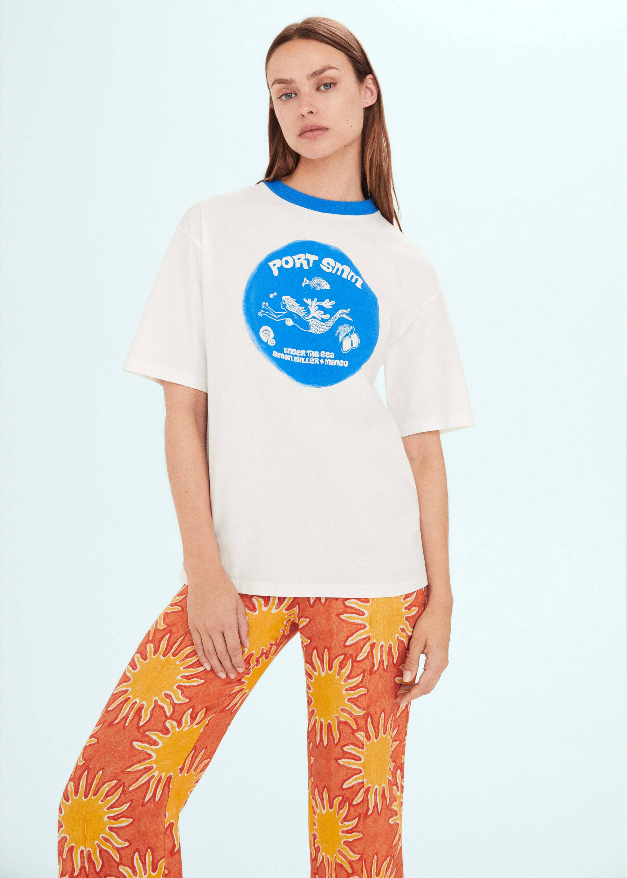 Camiseta oversize estampada - Plano medio