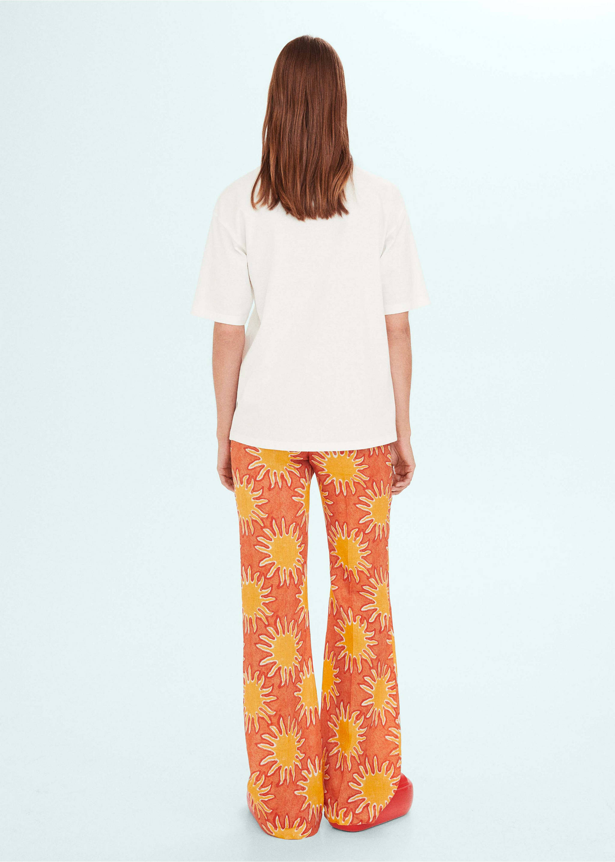 Printed oversize t-shirt - Details of the article 1, Blue. Ref: 57010466-00.