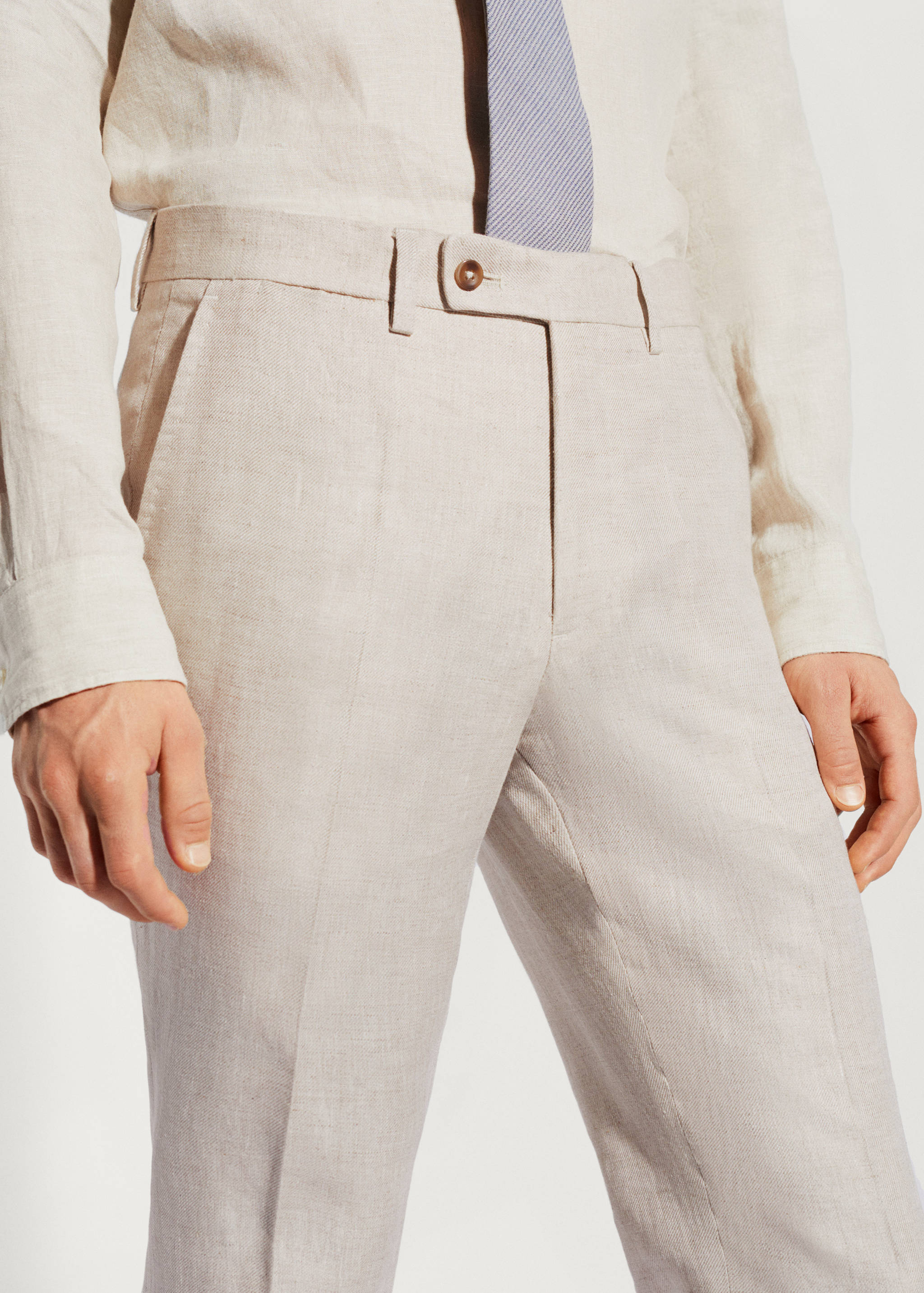 100% linen suit trousers - Details of the article 1