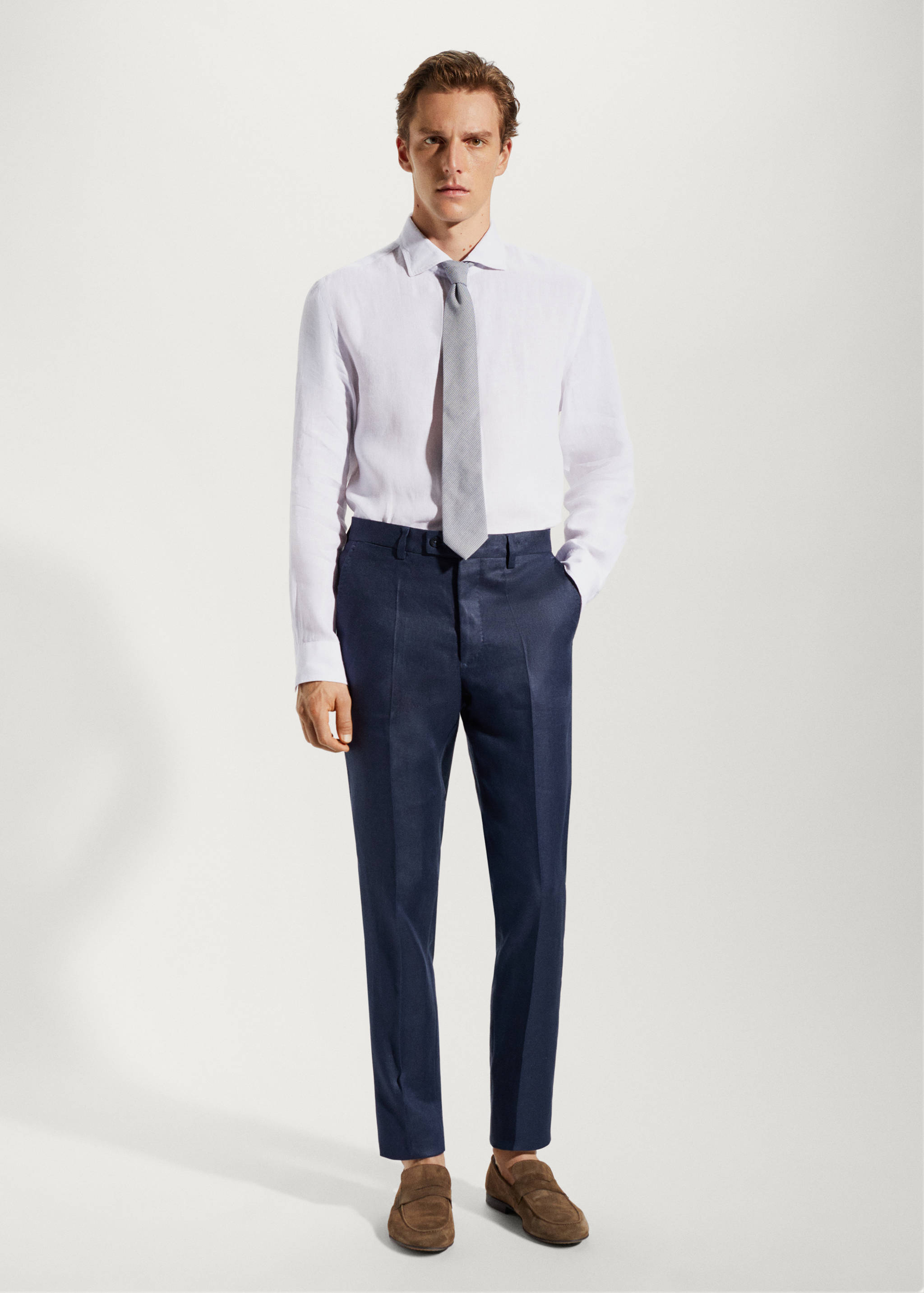 100% linen suit trousers - General plane