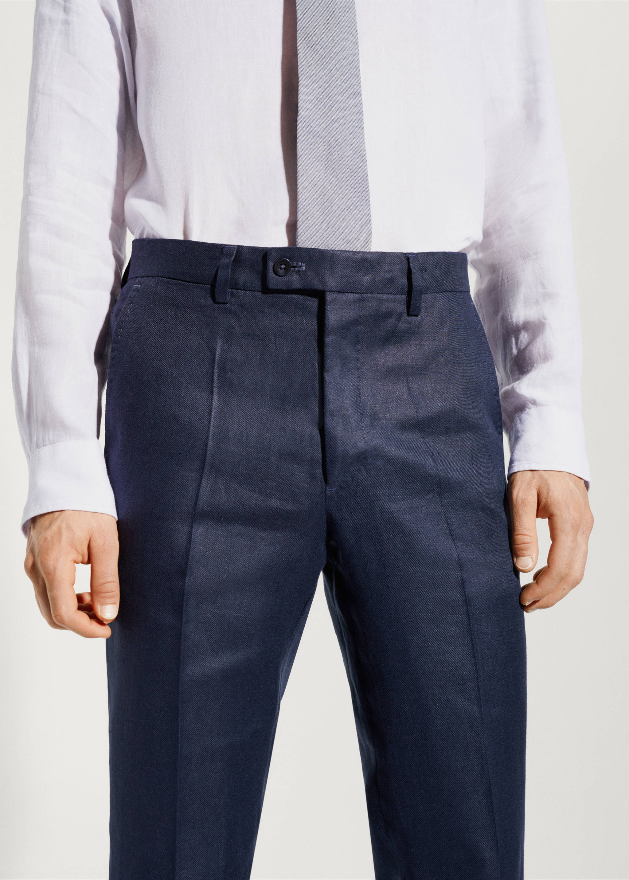100% linen suit trousers - Details of the article 1