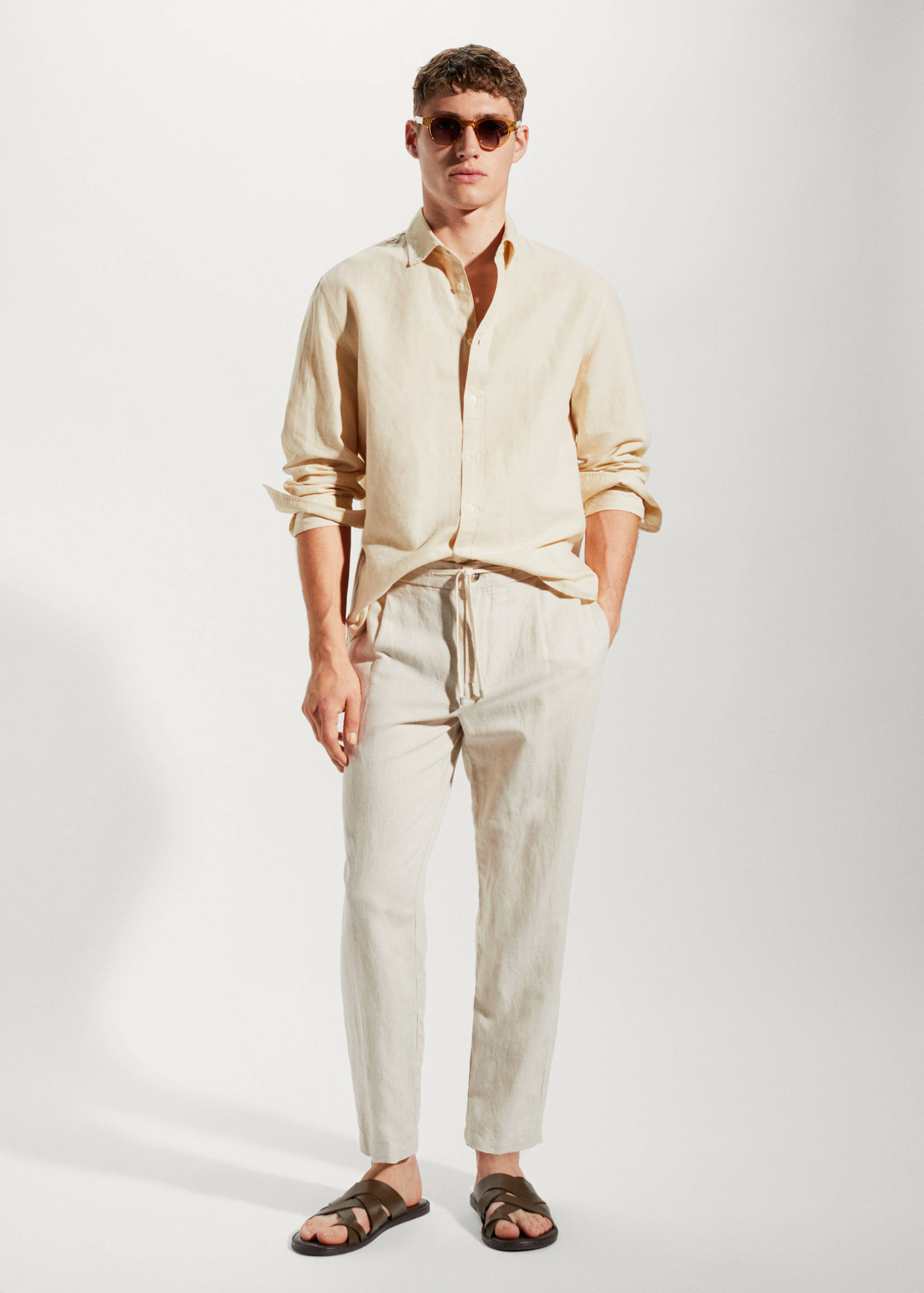 Regular-fit linen cotton shirt - General plane