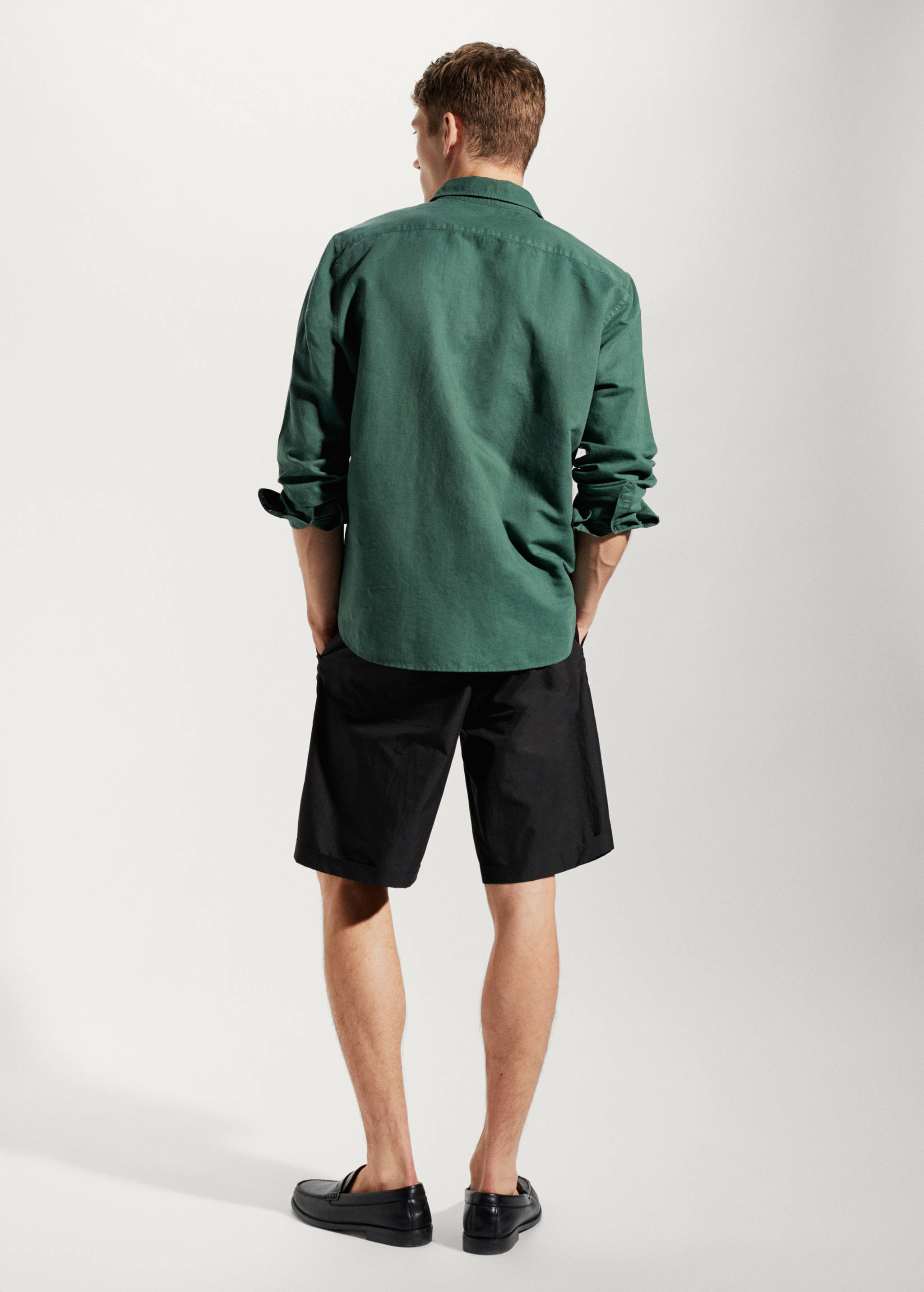 Regular-fit linen cotton shirt - Reverse of the article