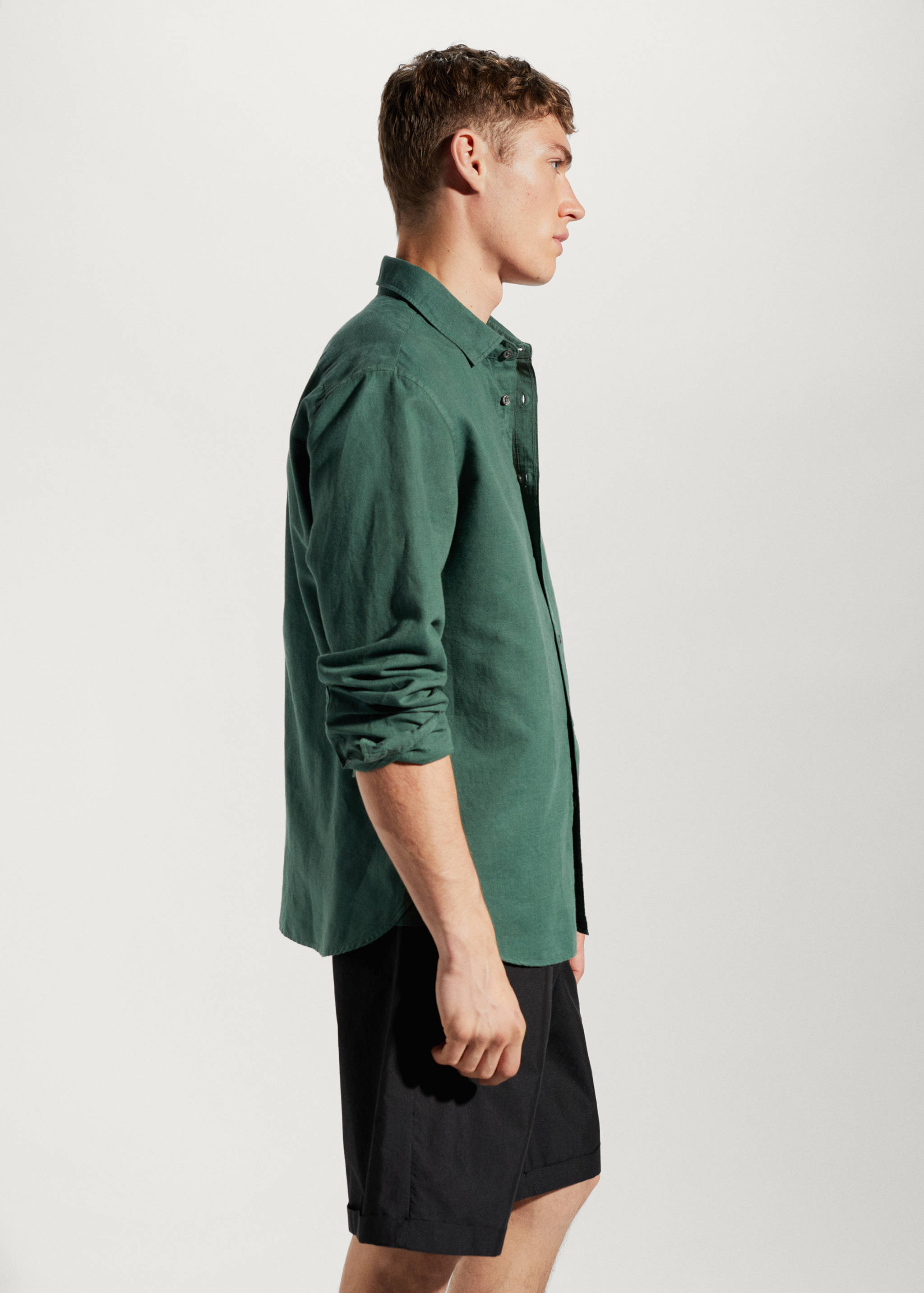 Regular-fit linen cotton shirt - Details of the article 2