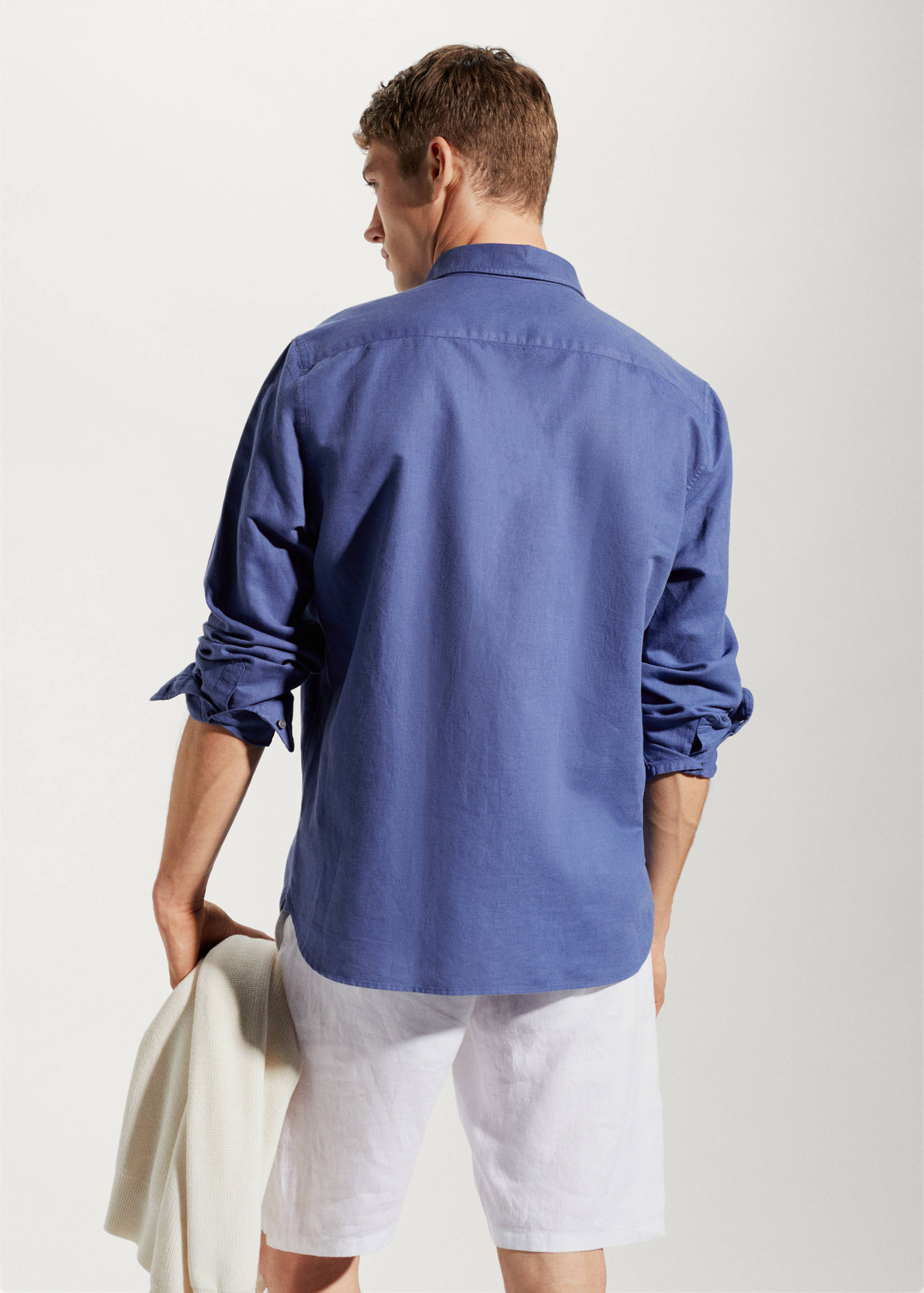 Regular-fit linen cotton shirt - Reverse of the article