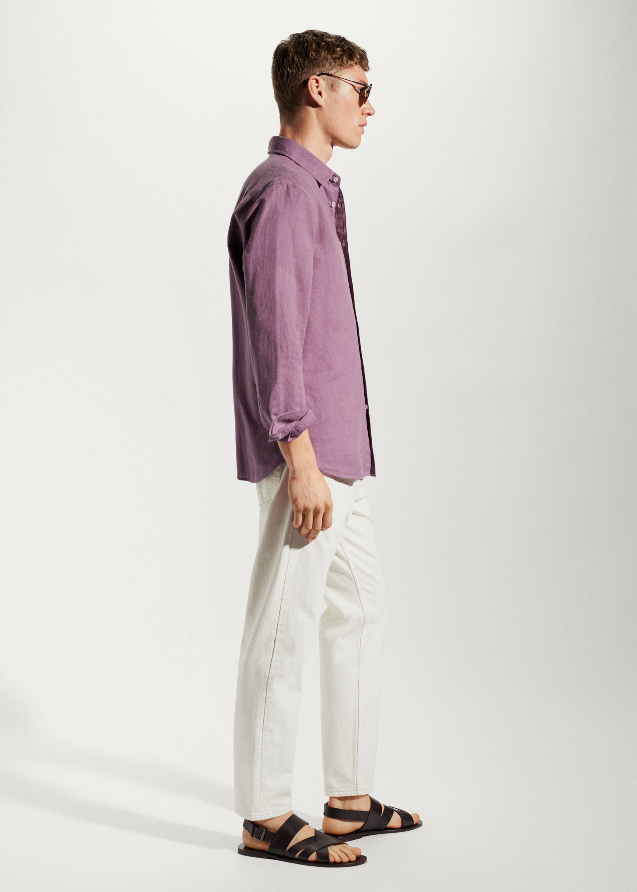 Regular-fit linen cotton shirt - Details of the article 2
