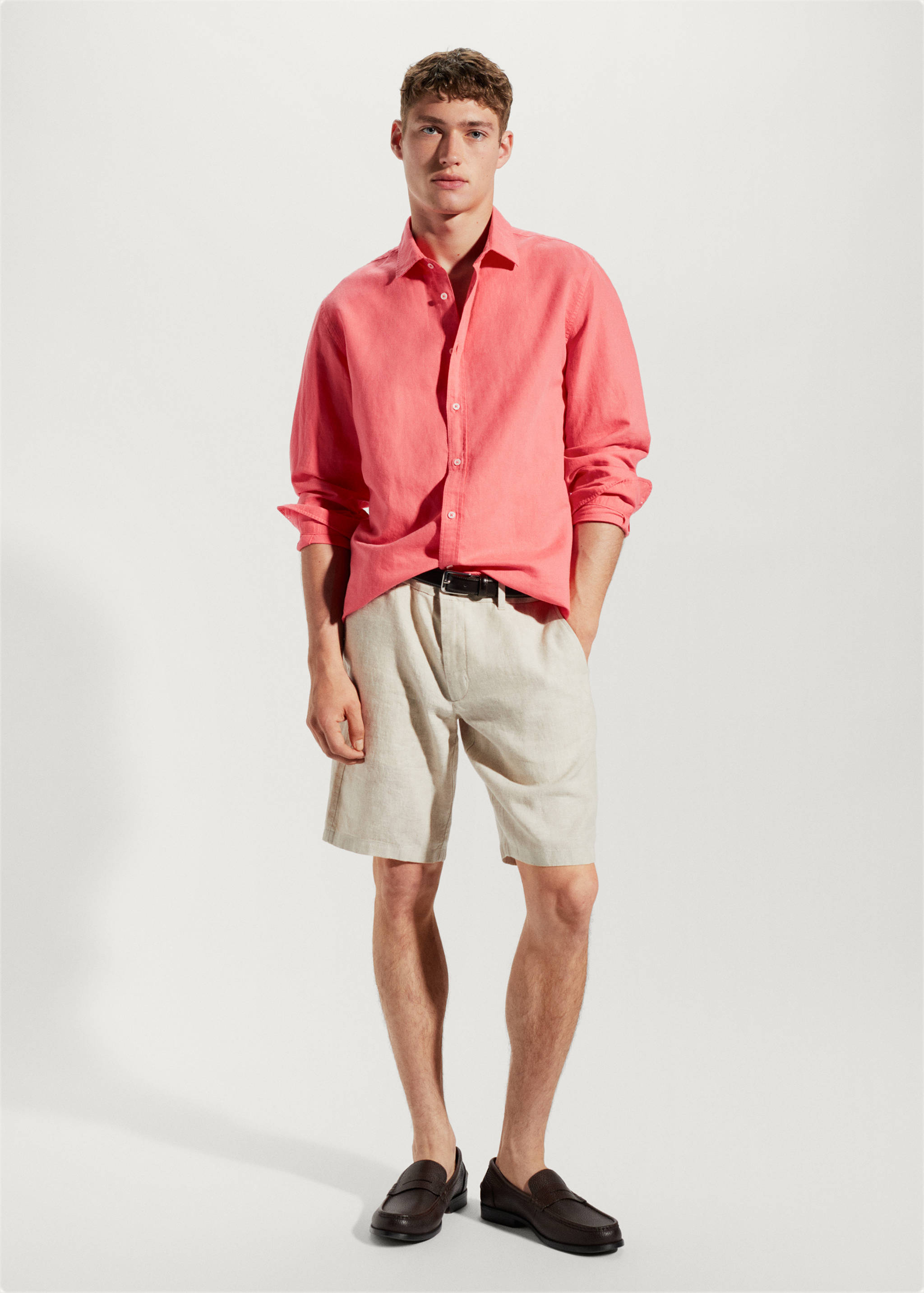 Regular-fit linen cotton shirt - General plane