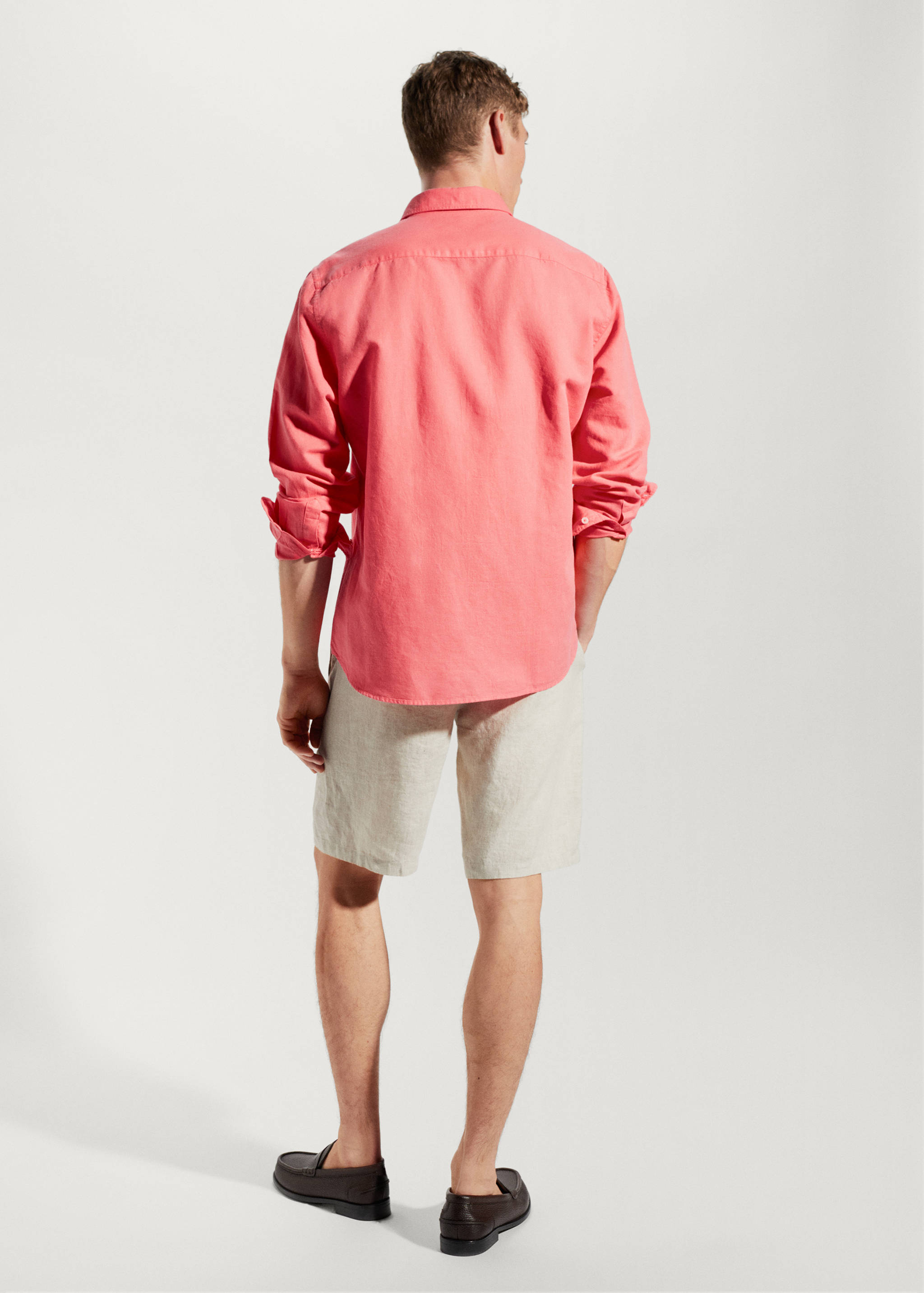 Regular-fit linen cotton shirt - Reverse of the article