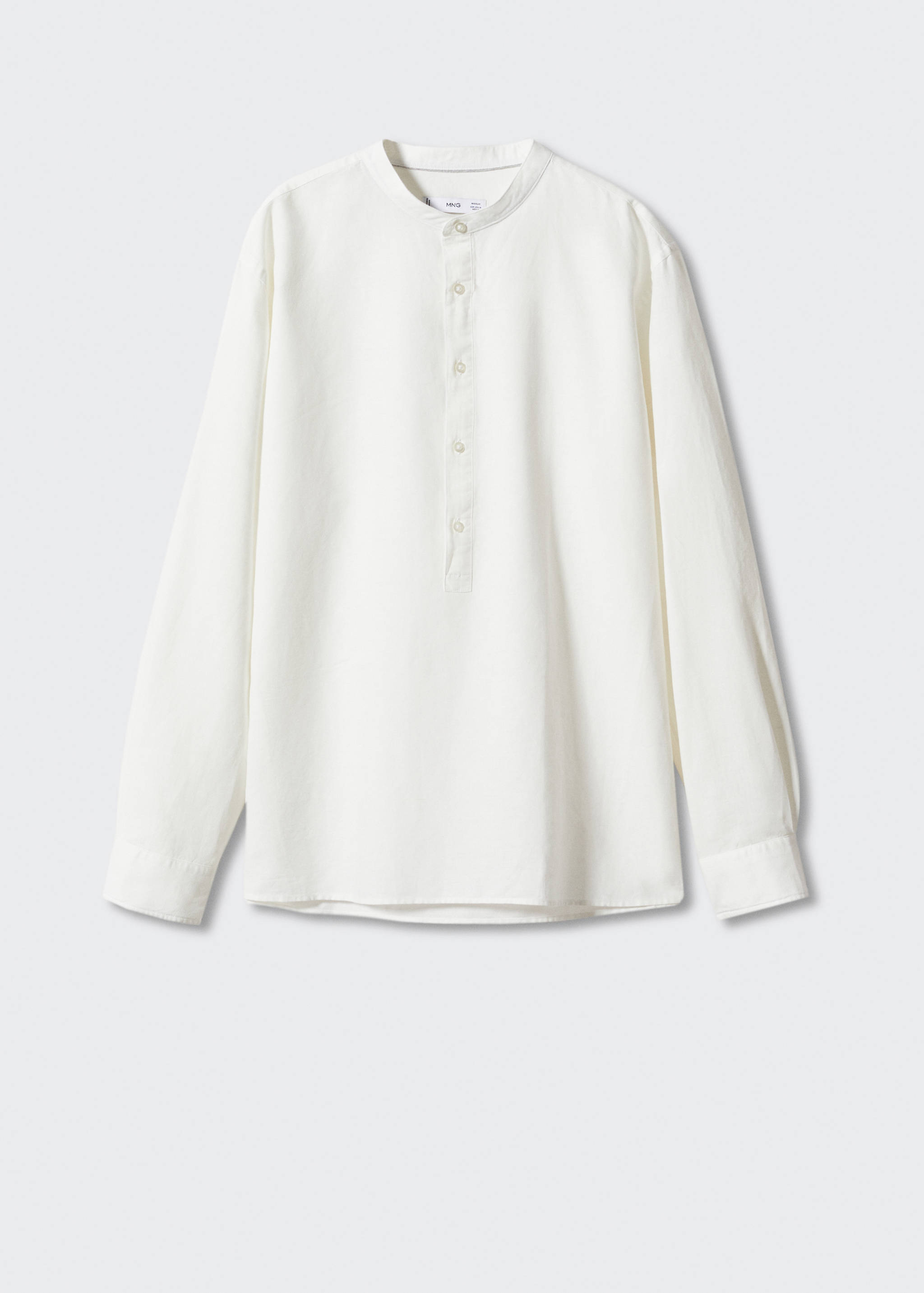 Chemise lin regular-fit col mao - Article sans modèle