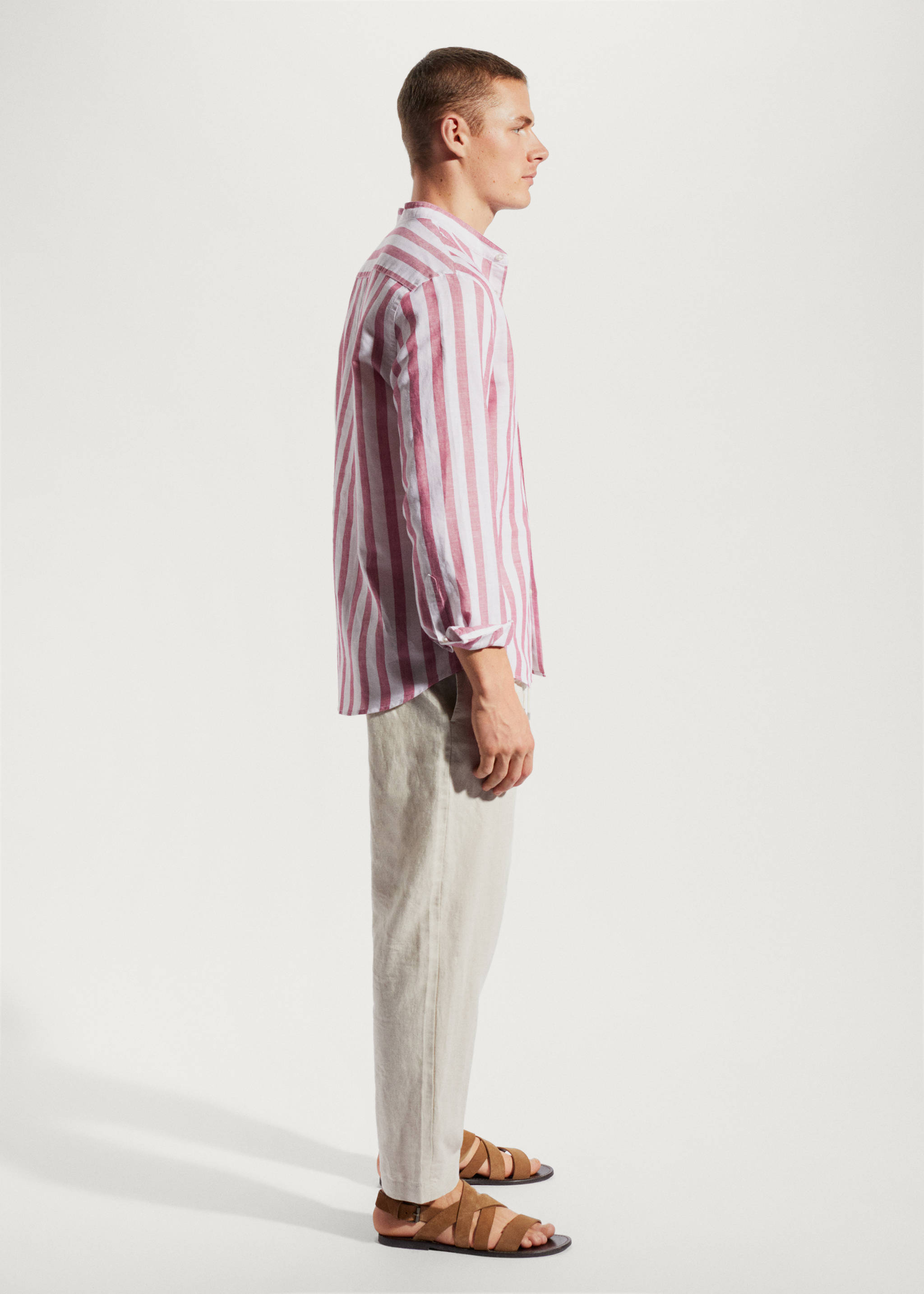 Regular-fit striped linen shirt - Details of the article 2