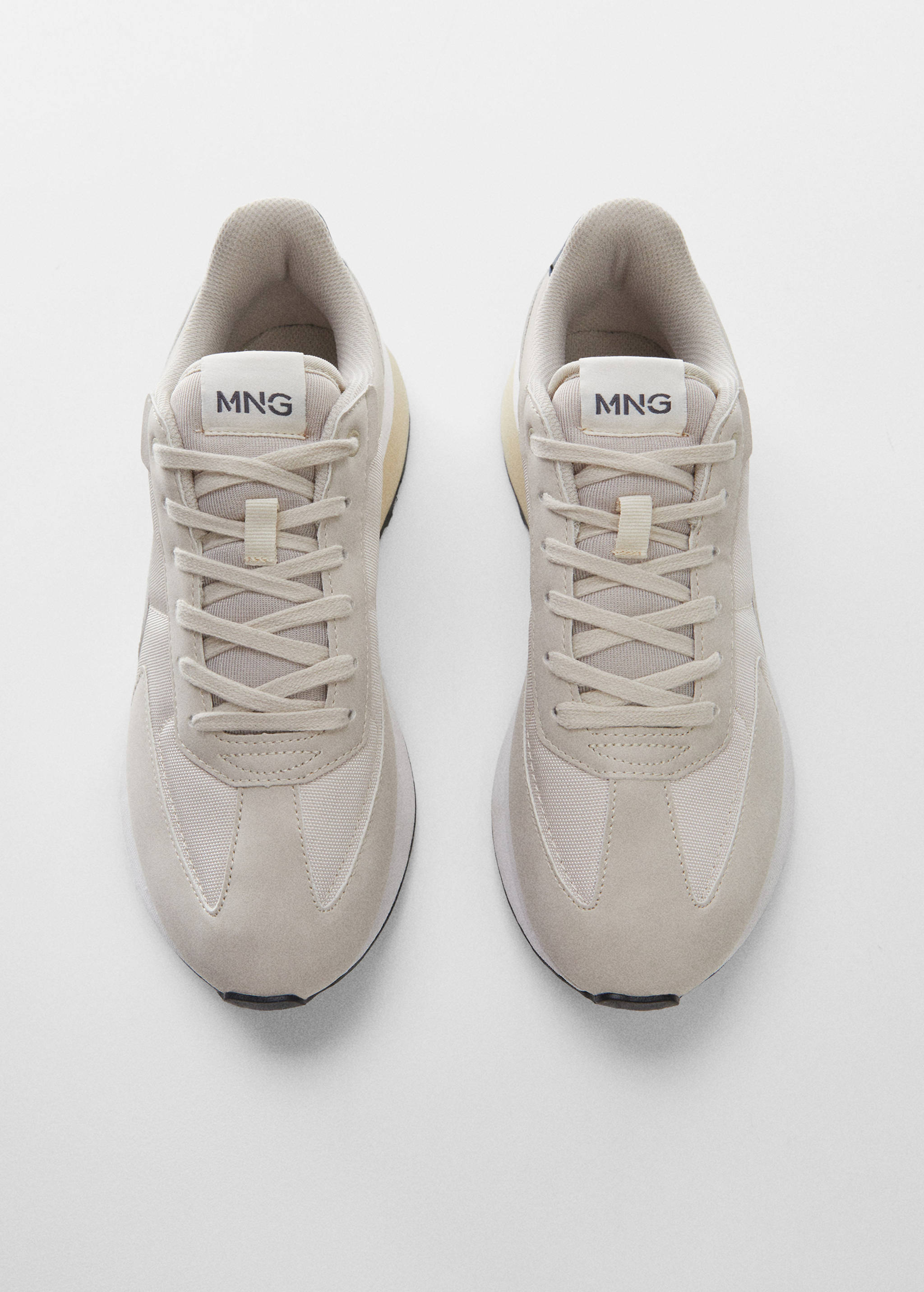 皮革混合元素运动鞋 - null