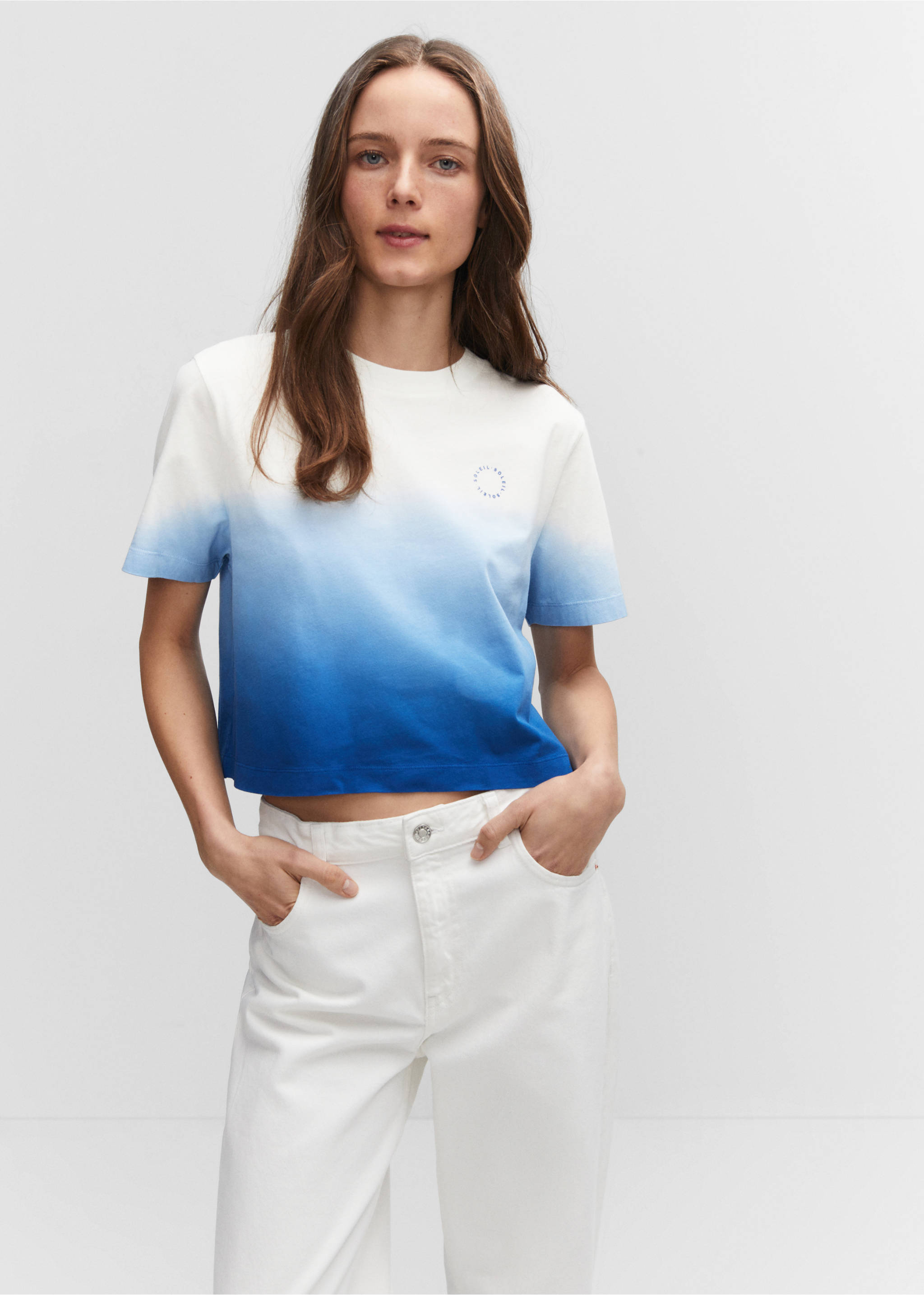 Cotton ombré t-shirt - Medium plane, Blue. Ref: 57010643-00.