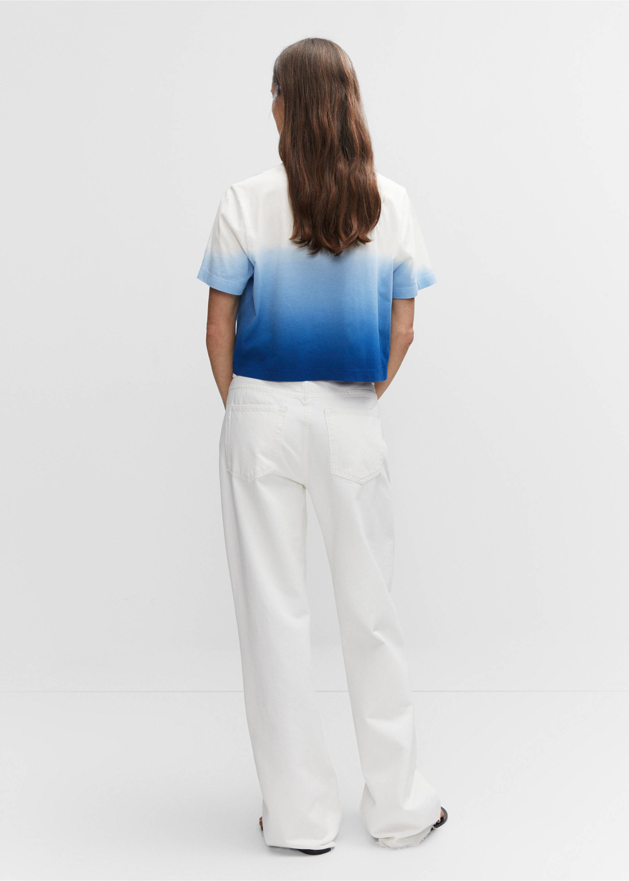 Cotton ombré t-shirt - Reverse of the article, Blue. Ref: 57010643-00.