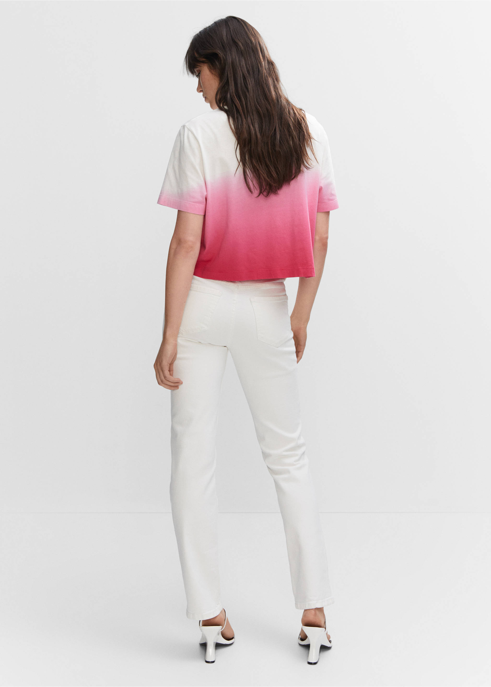 Cotton ombré t-shirt - Details of the article 1, Fuchsia. Ref: 57010643-00.