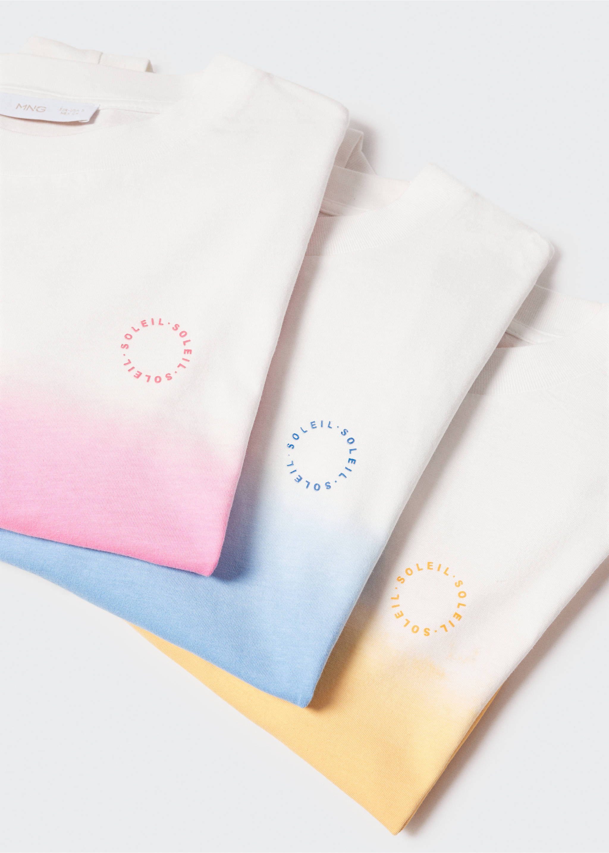 Cotton ombré t-shirt - Details of the article 8, Fuchsia. Ref: 57010643-00.