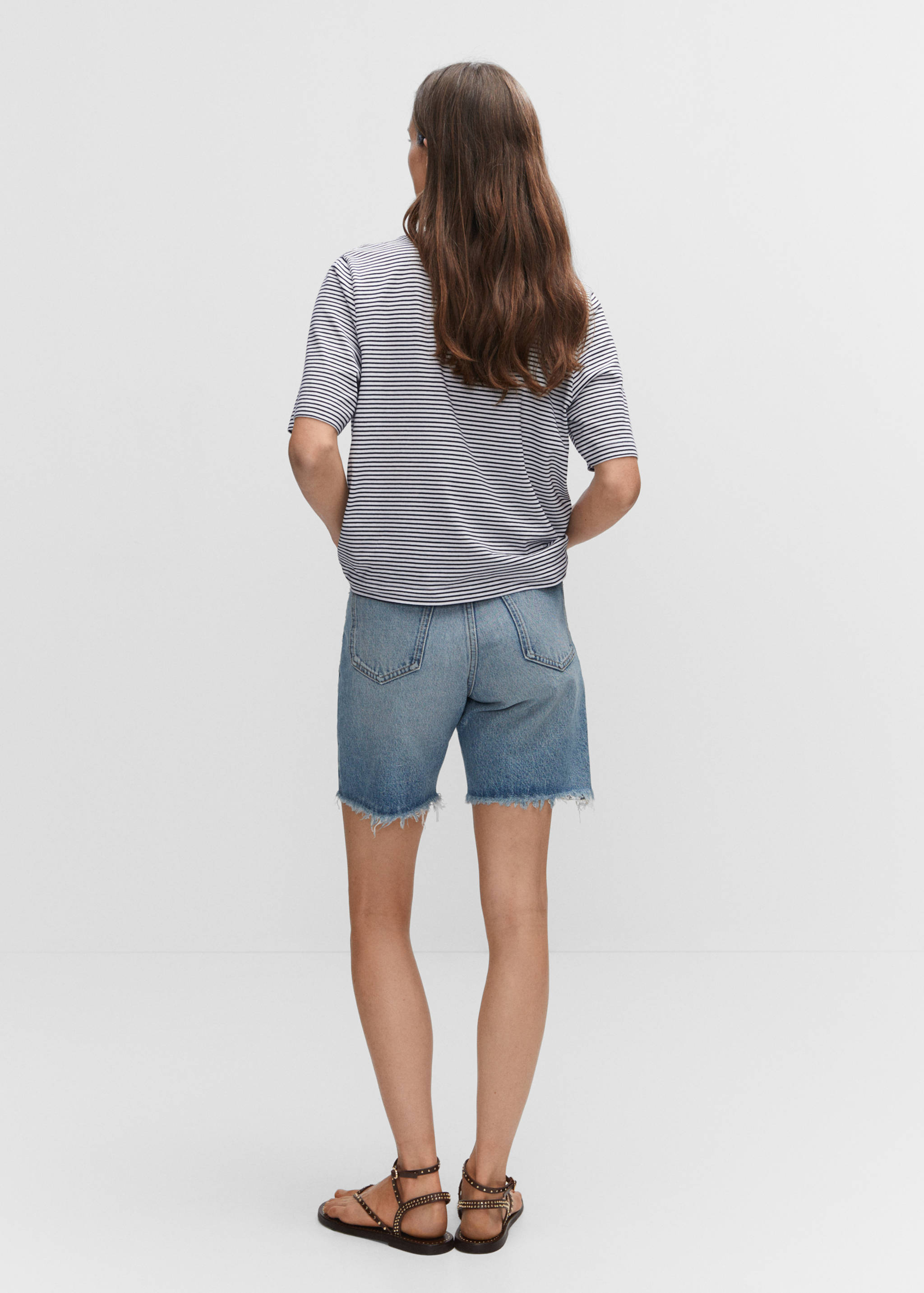 Striped cotton T-shirt - Reverse of the article