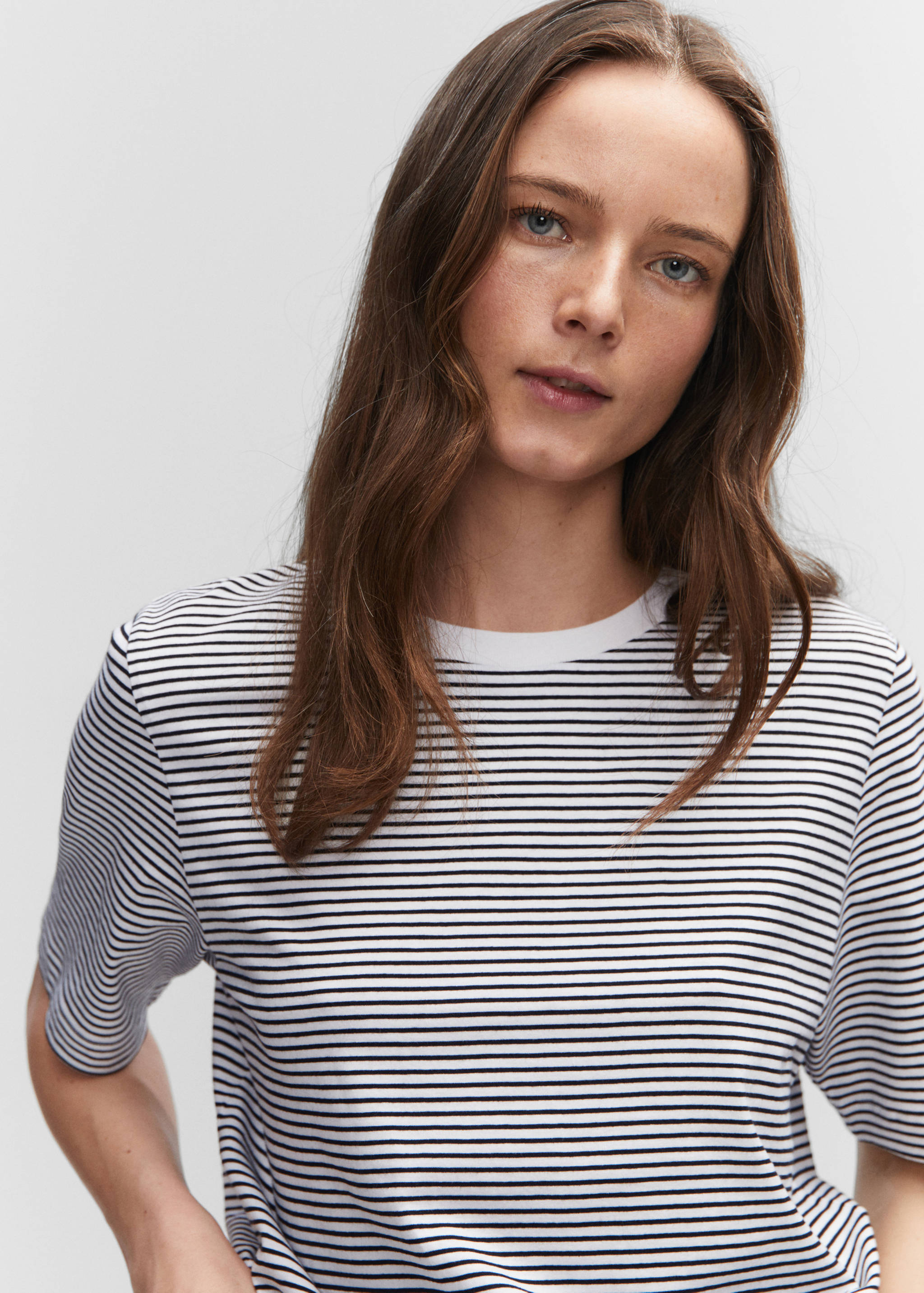 Striped cotton T-shirt - Details of the article 1