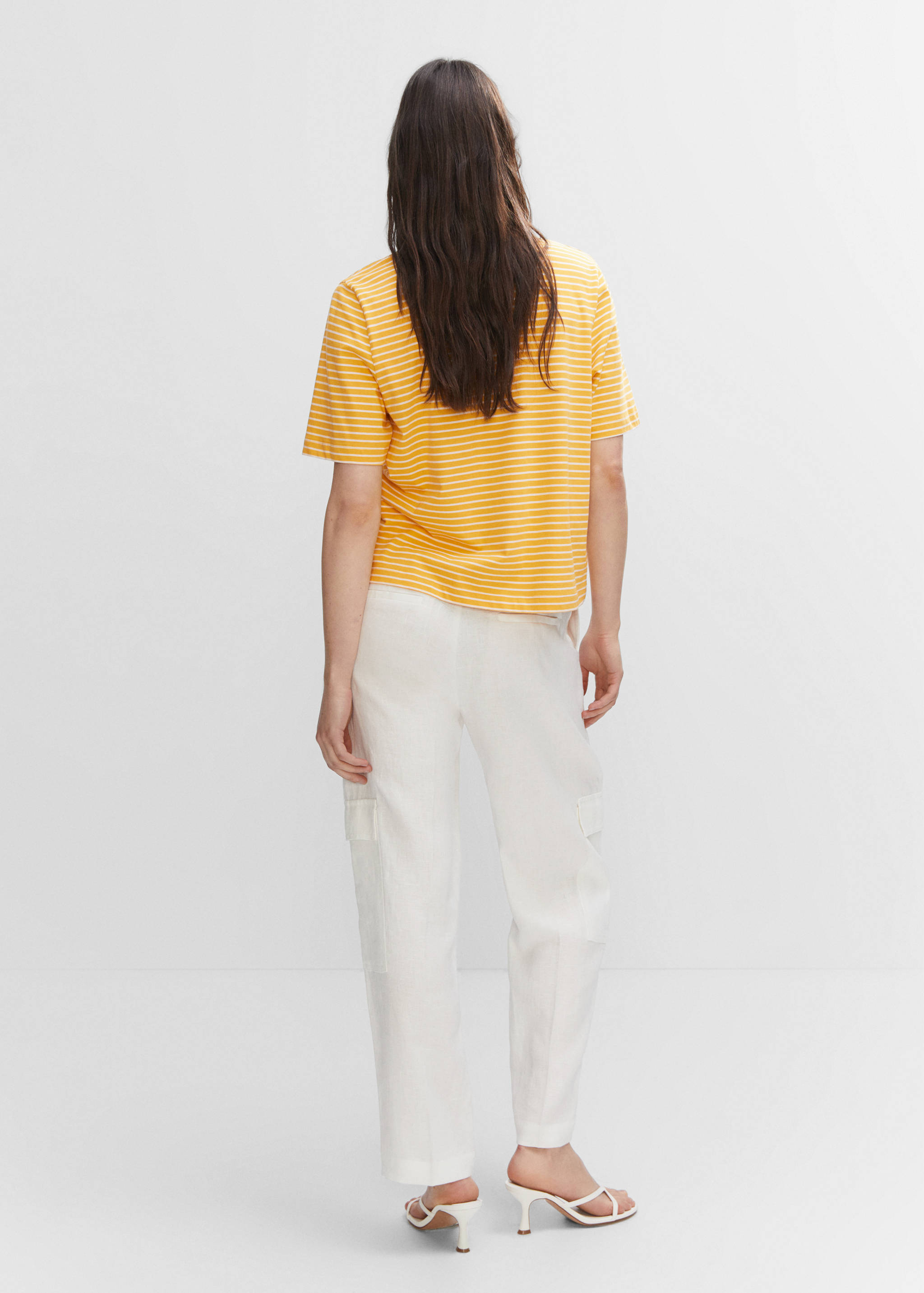 Striped cotton T-shirt - Reverse of the article