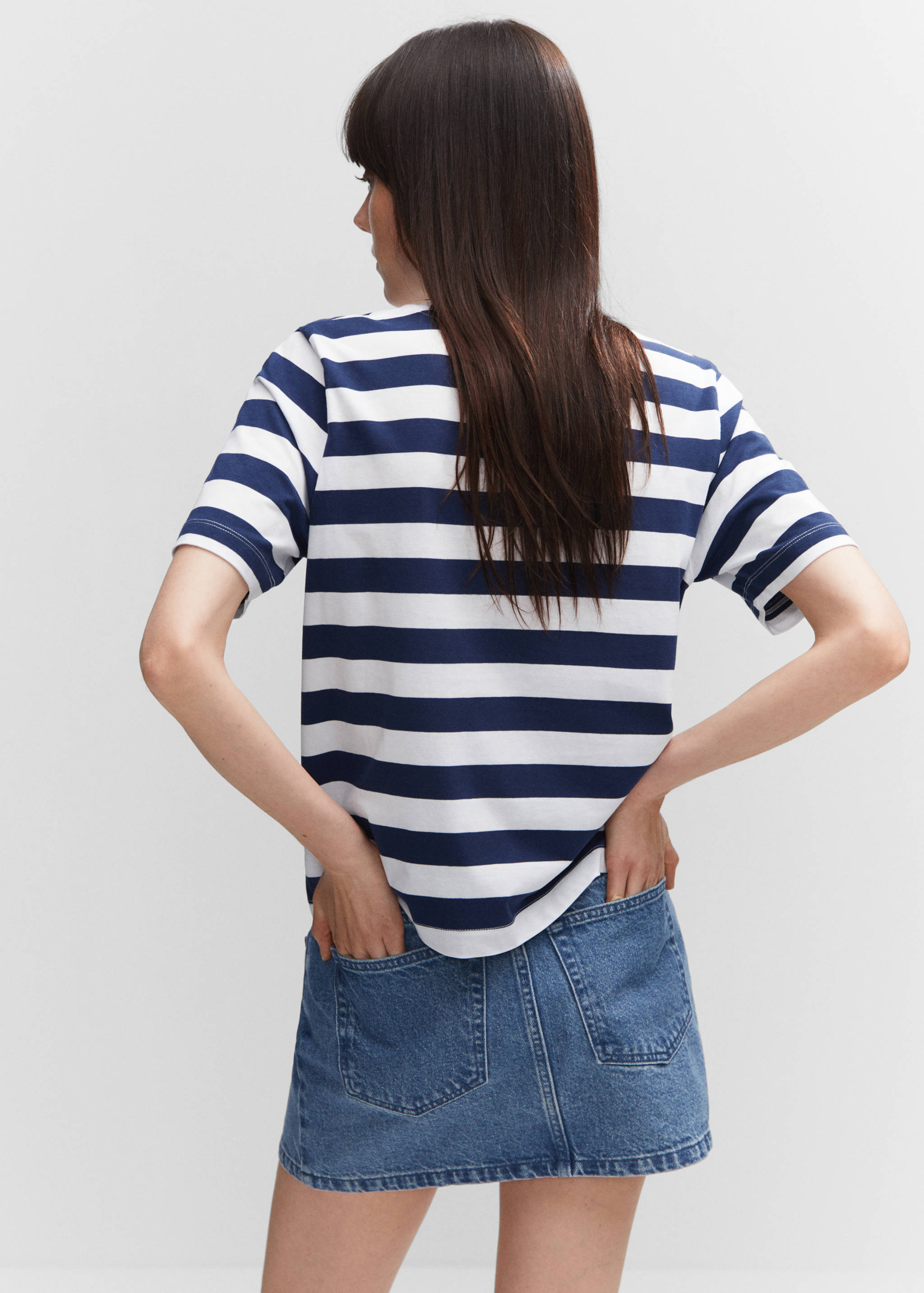 Striped cotton T-shirt - Reverse of the article