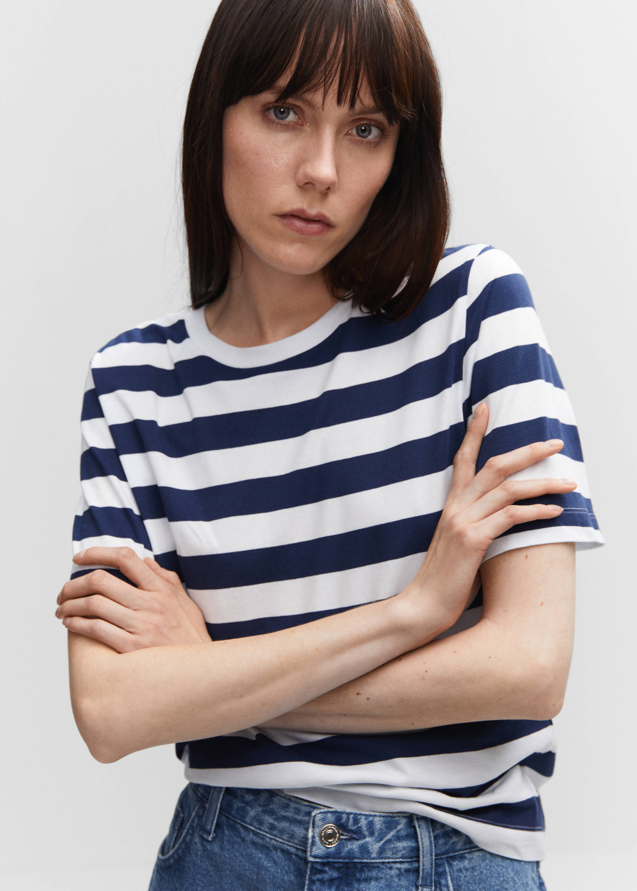 Striped cotton T-shirt - Details of the article 1