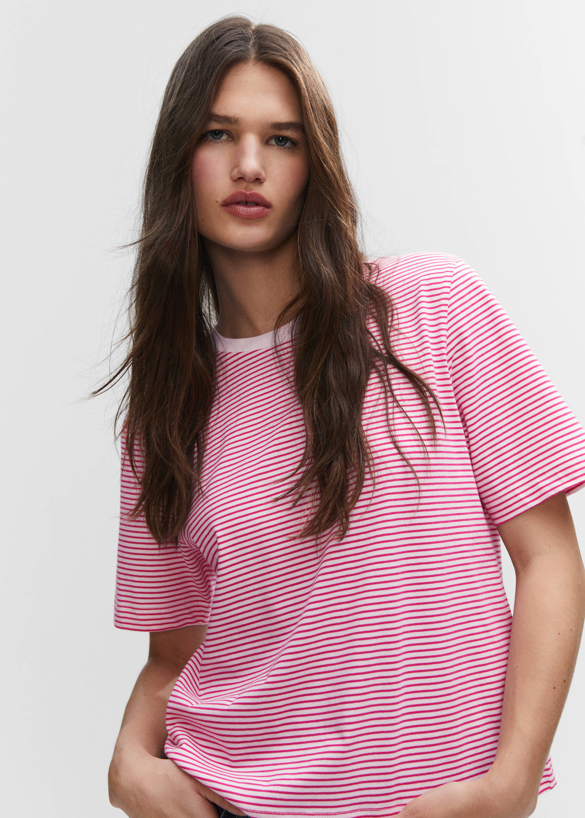 Striped cotton T-shirt - Details of the article 1