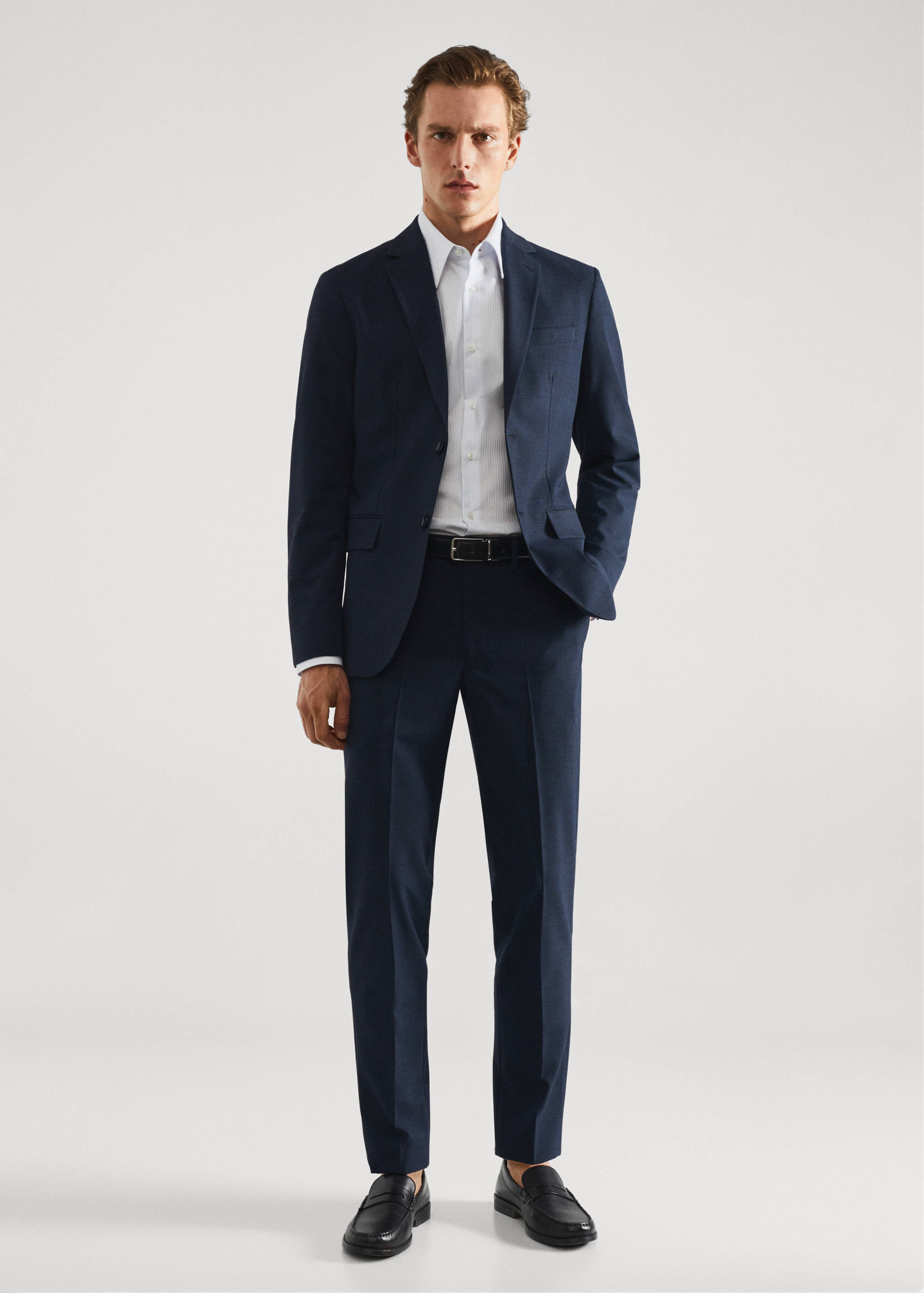 Veste costume imprimée slim-fit tissu stretch - Plan général