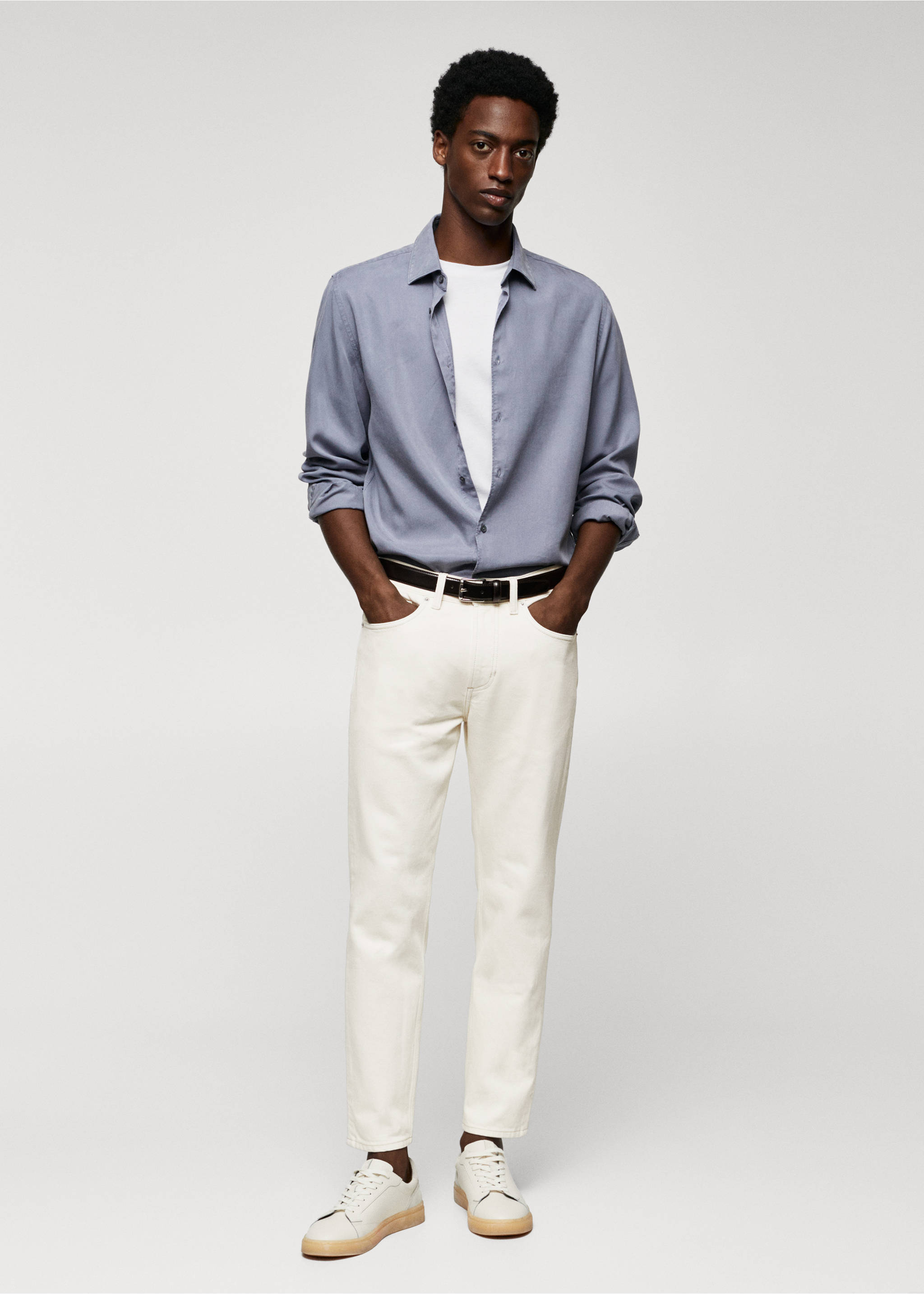 Jeans Ben tapered cropped - Plano general, Blanco roto. Ref: 57010699-00.