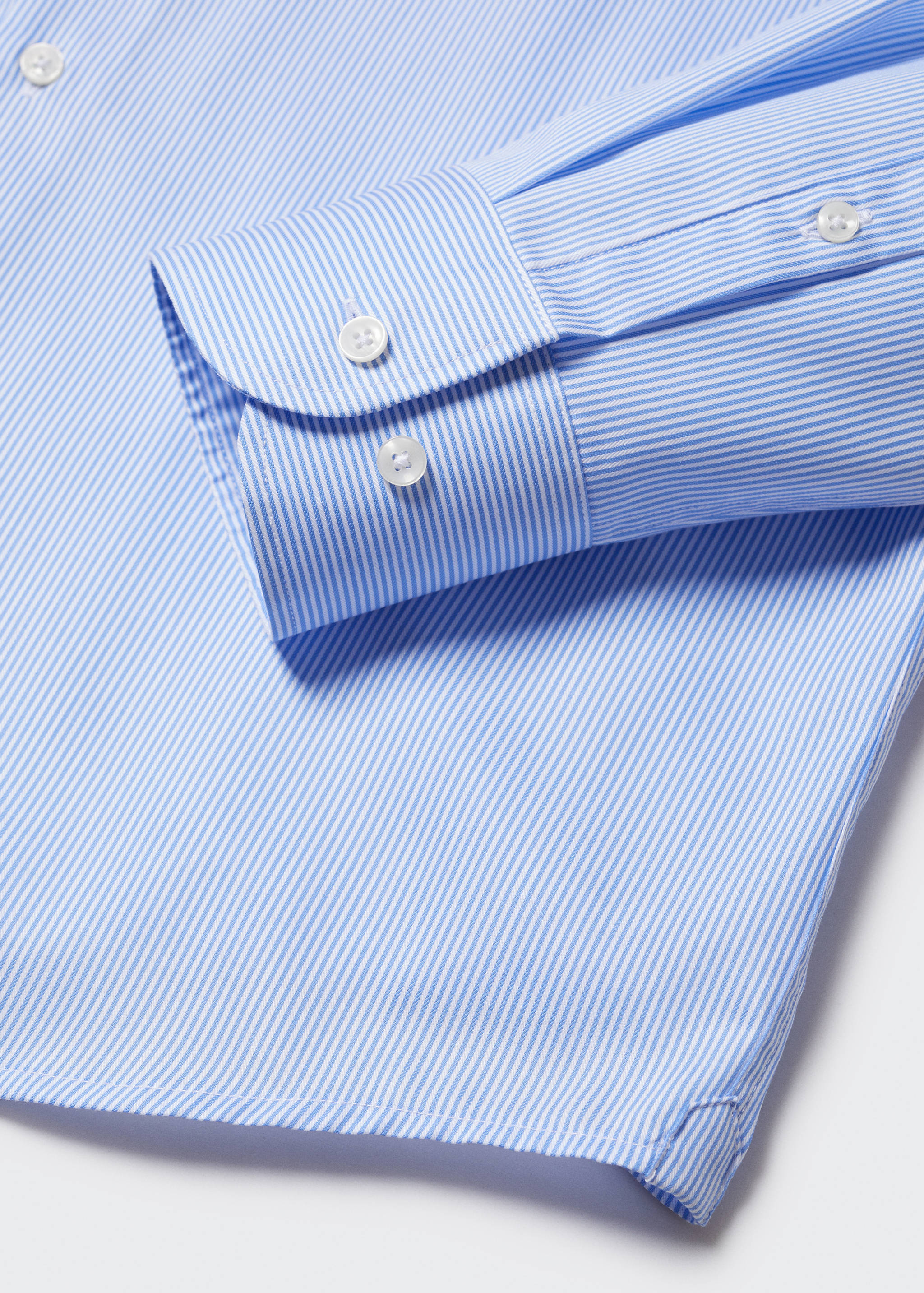 Slim-fit twill pinstripe suit shirt - Details of the article 8